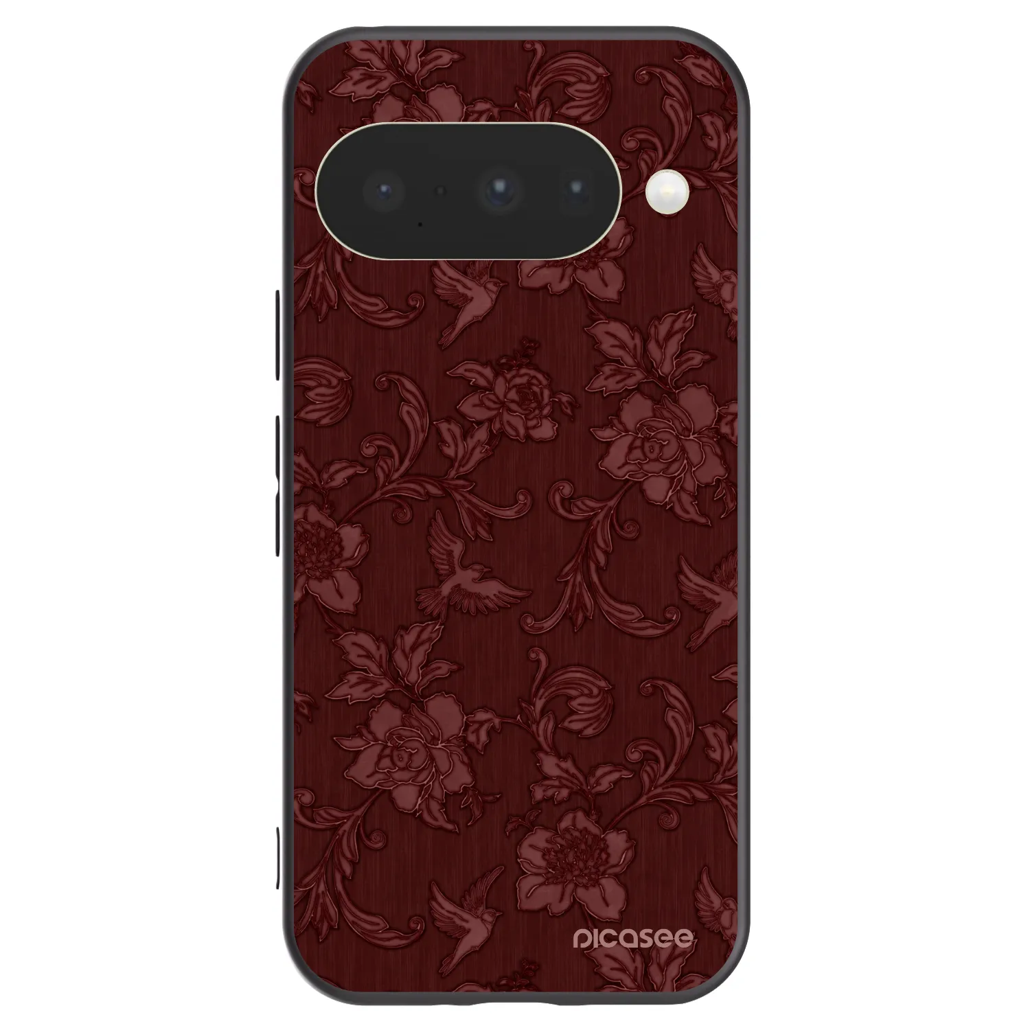 Picasee silikonowe czarne etui na Google Pixel 10 - Red Elegance