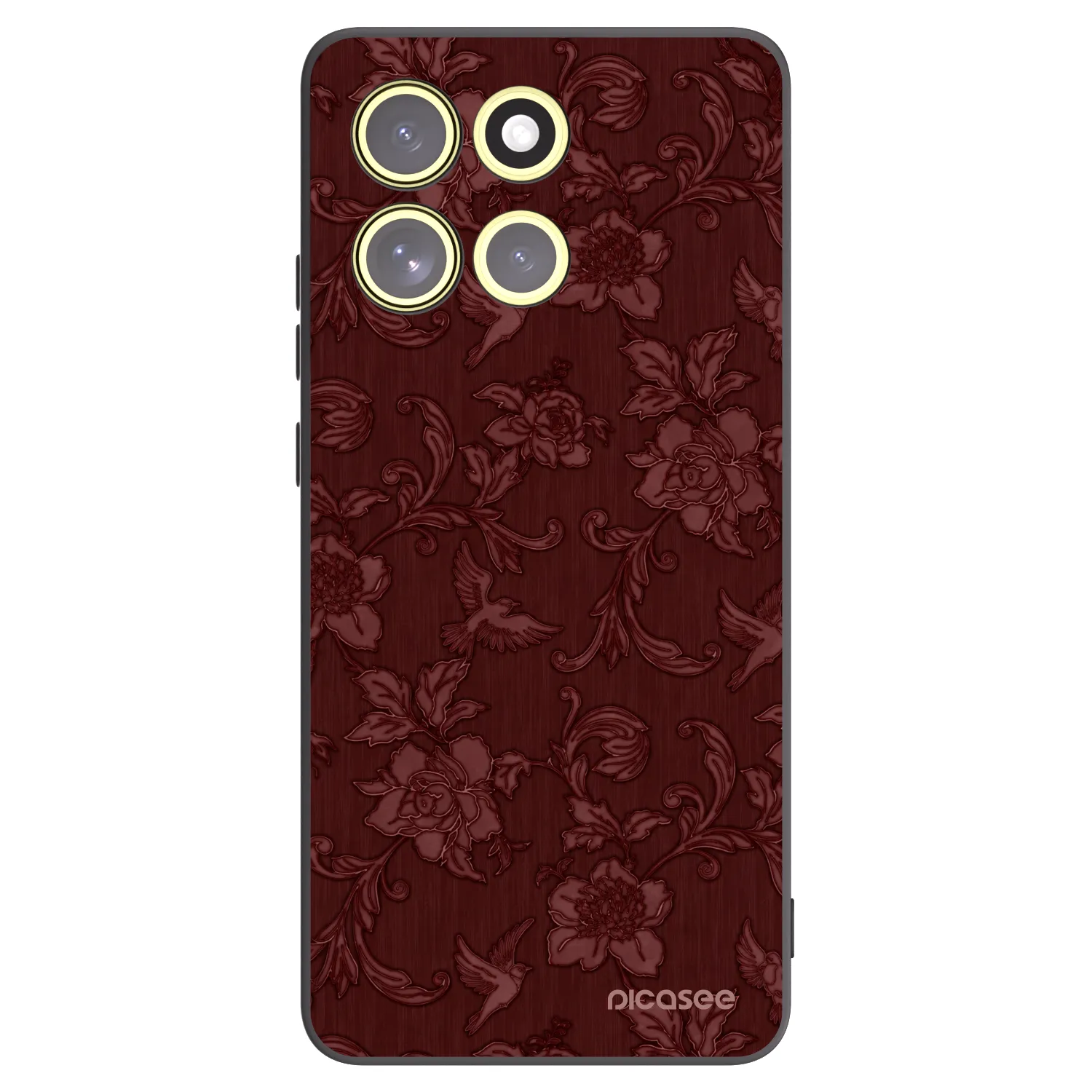 Picasee silikonowe czarne etui na Motorola Moto G86 Power 5G - Red Elegance
