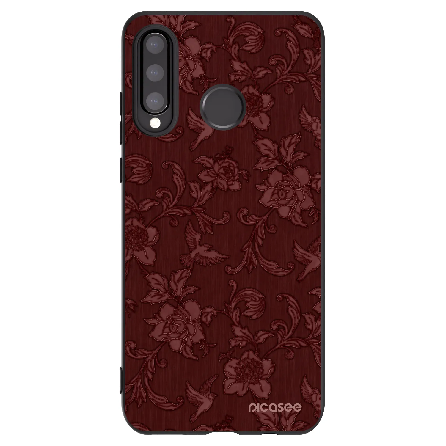 Picasee silikonowe czarne etui na Huawei P30 Lite - Red Elegance