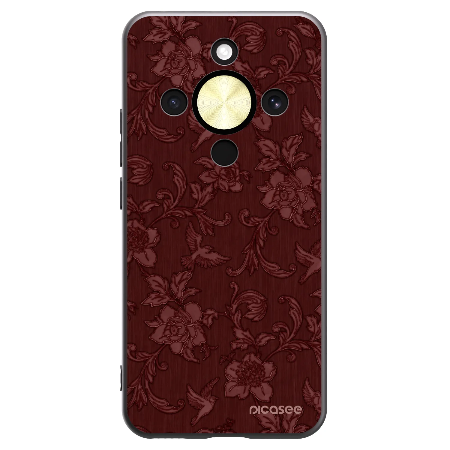 Picasee silikonowe czarne etui na Honor Magic8 Lite 5G - Red Elegance