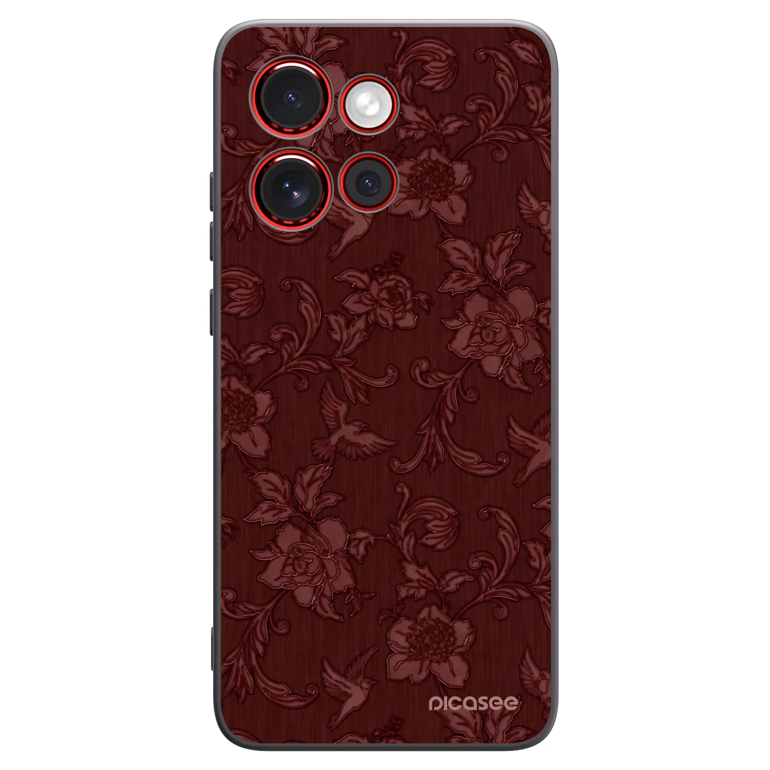 Picasee silikonowe czarne etui na Motorola Edge 60 Neo 5G - Red Elegance