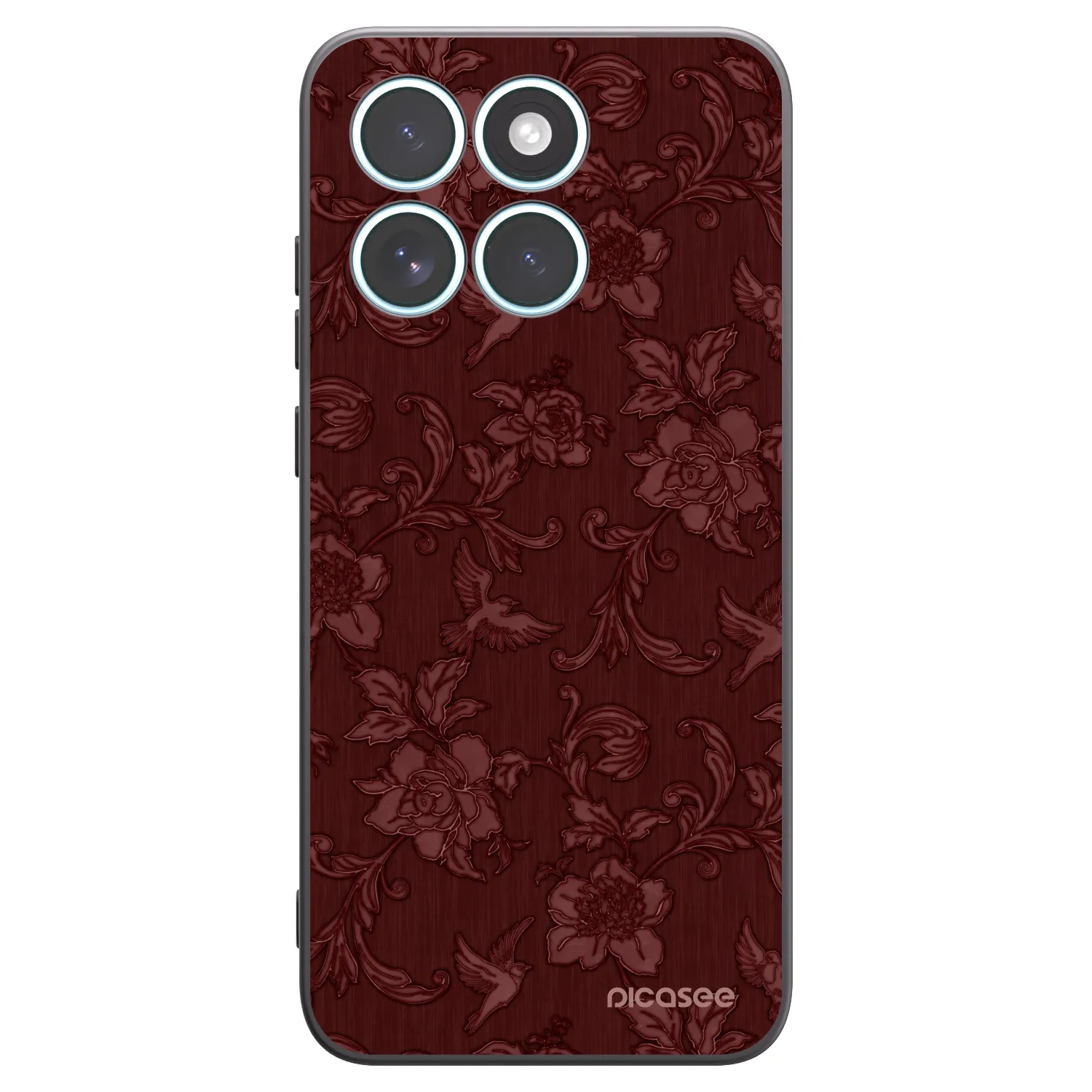 Picasee silikonowe czarne etui na Motorola Edge 70 Fusion - Red Elegance