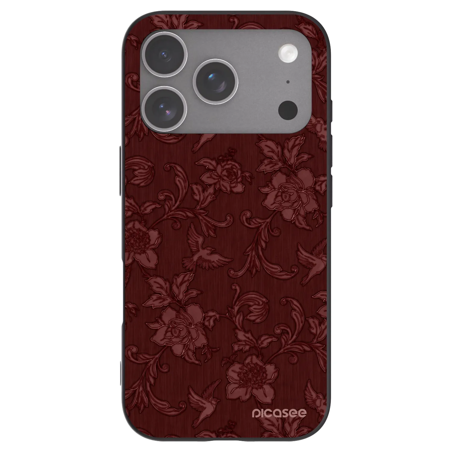Picasee silikonowe czarne etui na Apple iPhone 18 Pro - Red Elegance