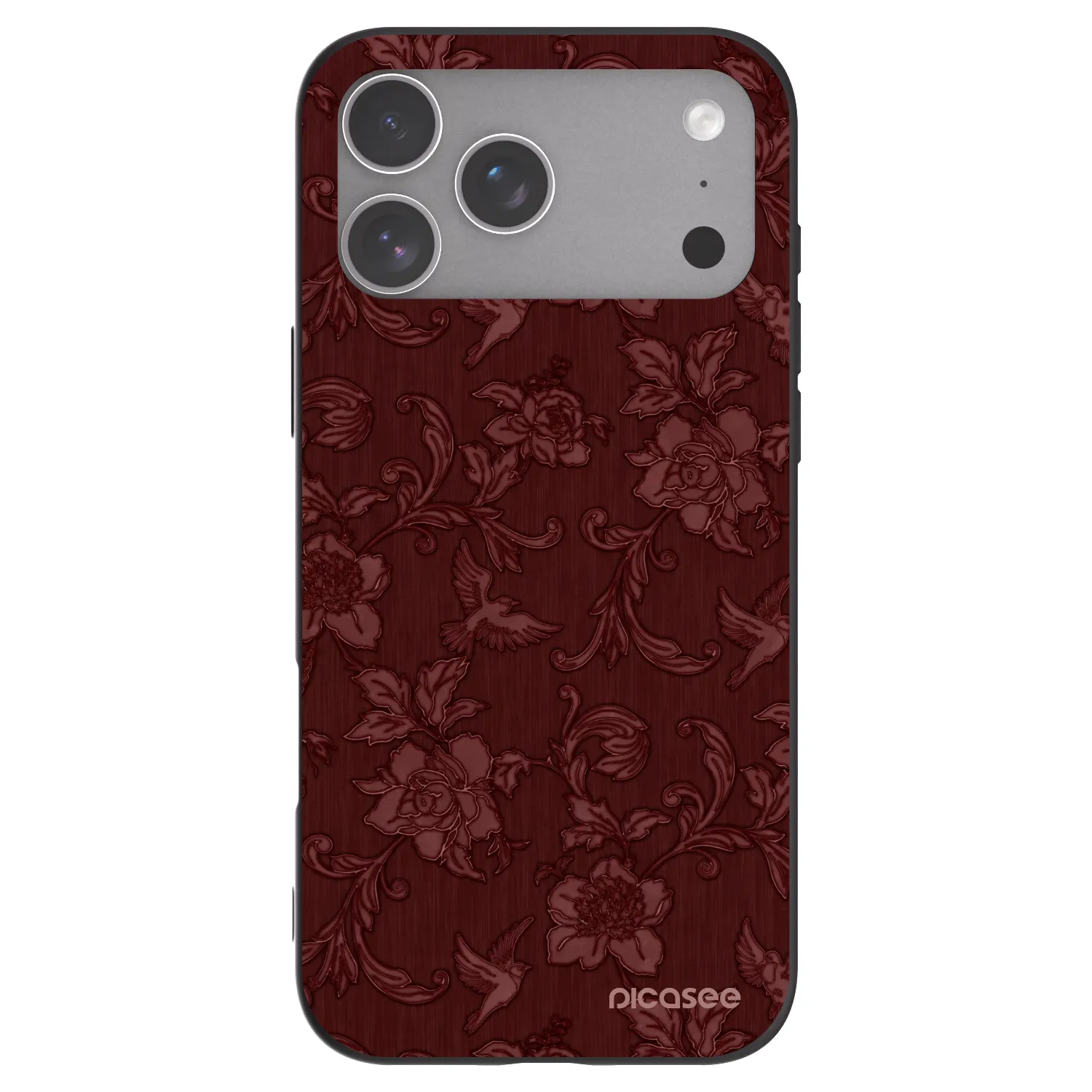 Picasee silikonowe czarne etui na Apple iPhone 18 Pro Max - Red Elegance