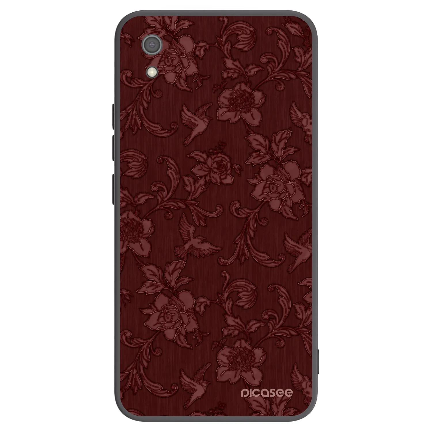 Picasee silikonowe czarne etui na Xiaomi Redmi 7A - Red Elegance