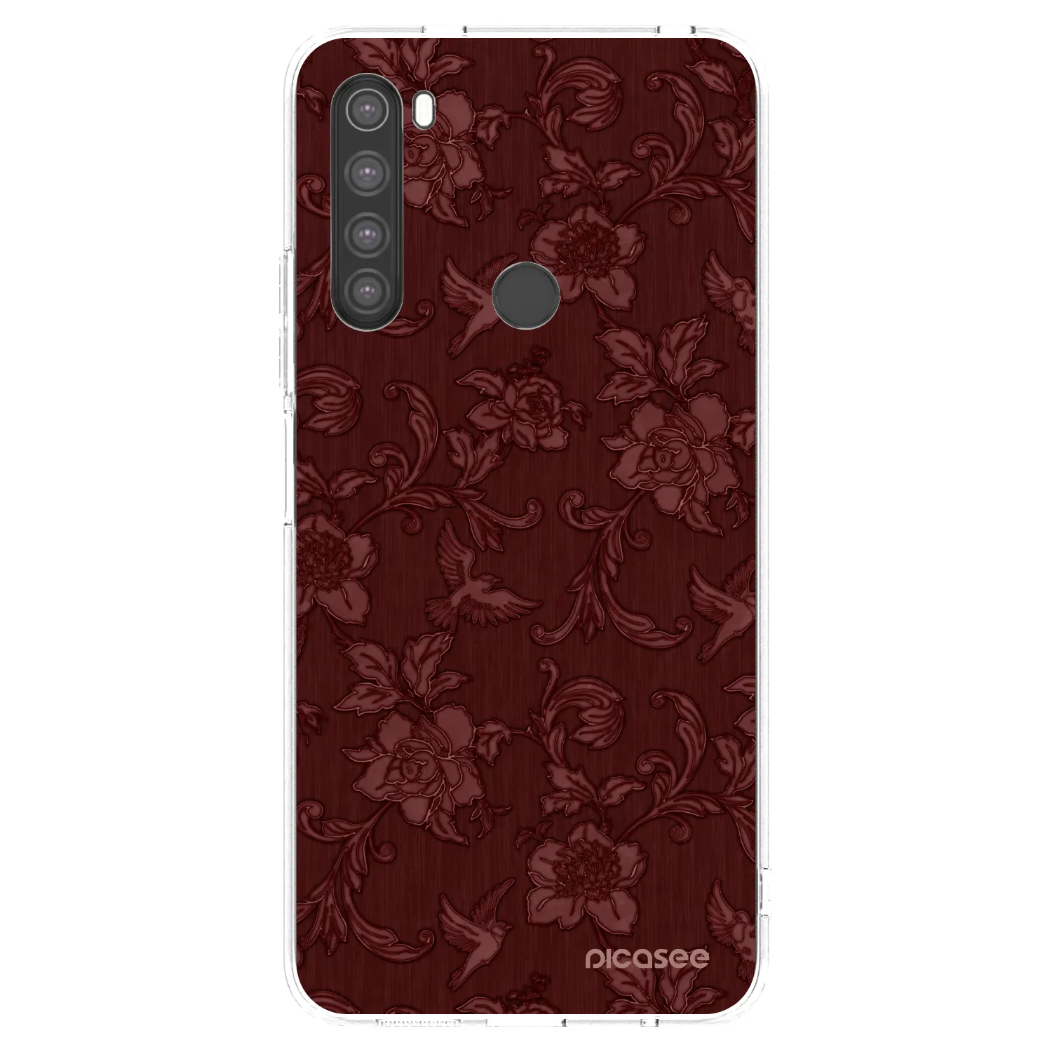 Picasee silikonowe przeźroczyste etui na Xiaomi Redmi Note 8 - Red Elegance