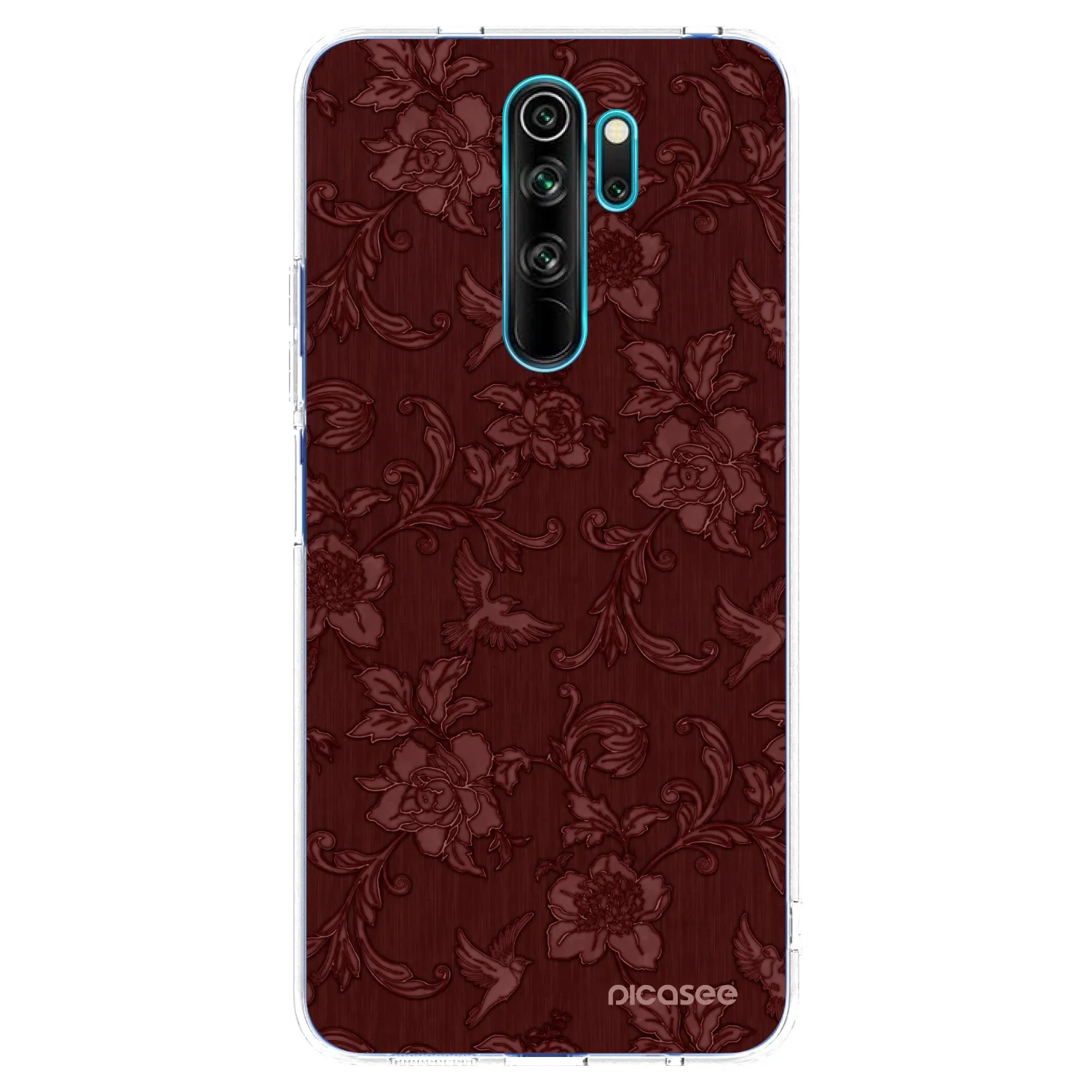 Picasee silikonowe przeźroczyste etui na Xiaomi Redmi Note 8 Pro - Red Elegance