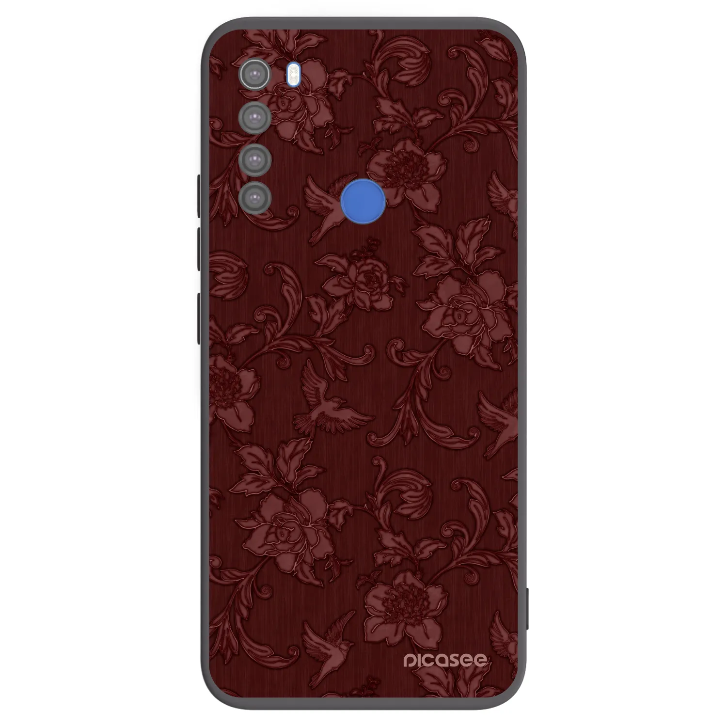 Picasee silikonowe czarne etui na Xiaomi Redmi Note 8T - Red Elegance