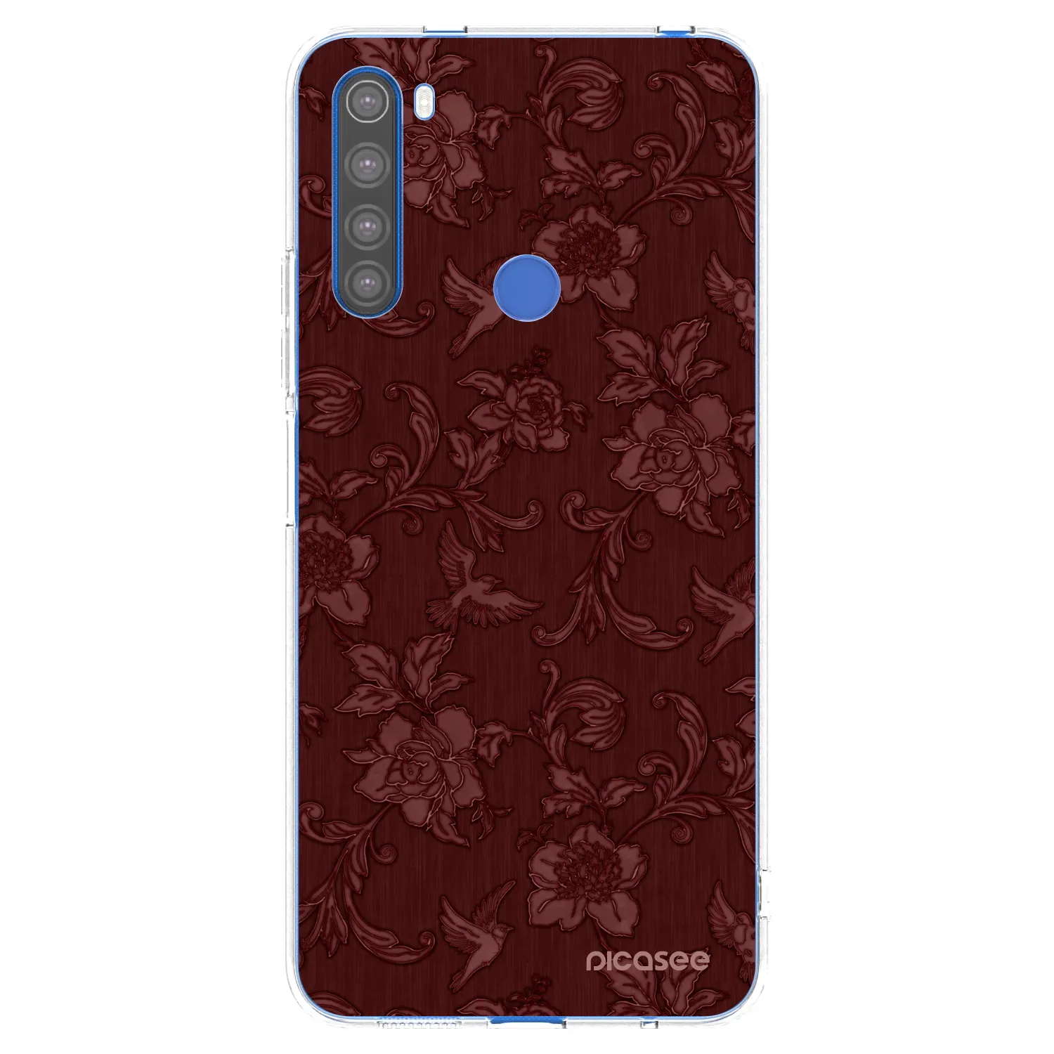 Picasee silikonowe przeźroczyste etui na Xiaomi Redmi Note 8T - Red Elegance