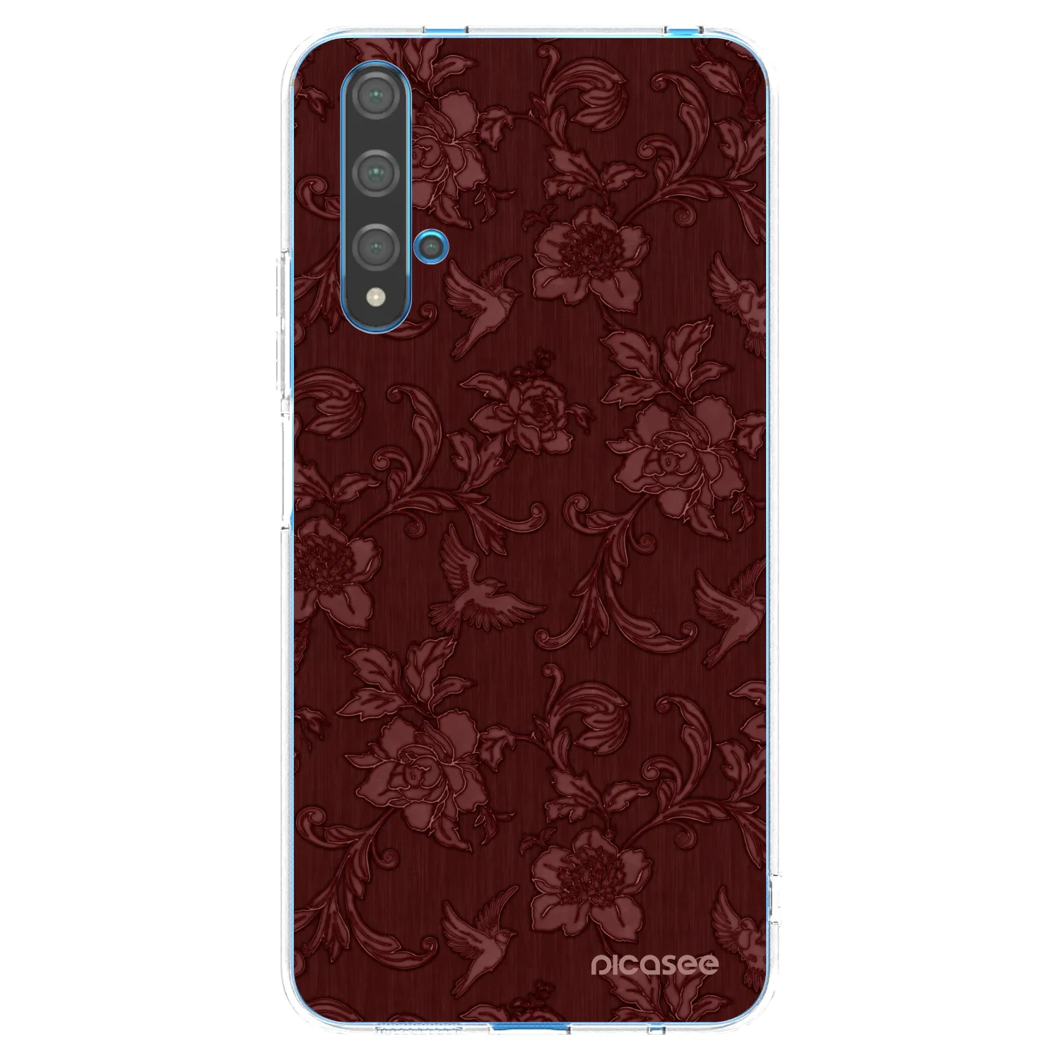Picasee silikonowe przeźroczyste etui na Huawei Nova 5T - Red Elegance
