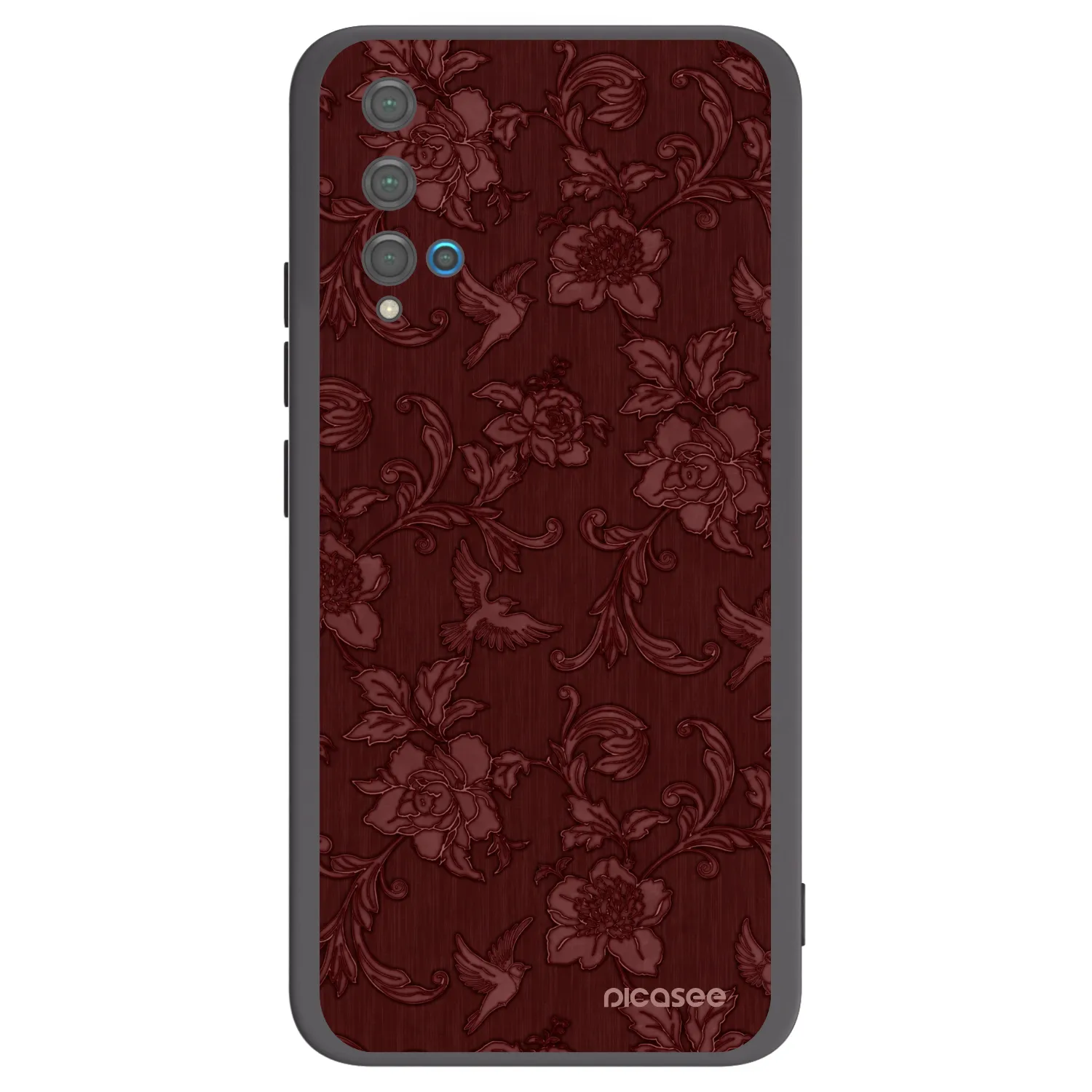 Picasee silikonowe czarne etui na Huawei Nova 5T - Red Elegance