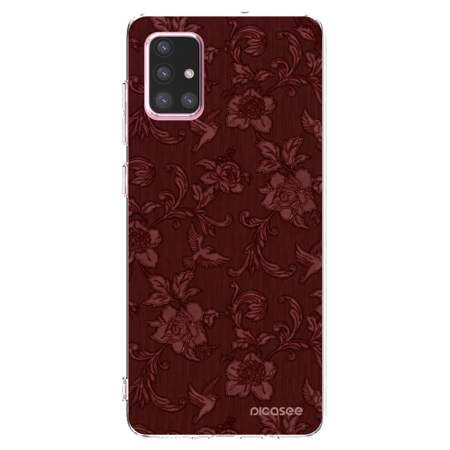 Picasee silikonowe przeźroczyste etui na Samsung Galaxy A71 A715F - Red Elegance
