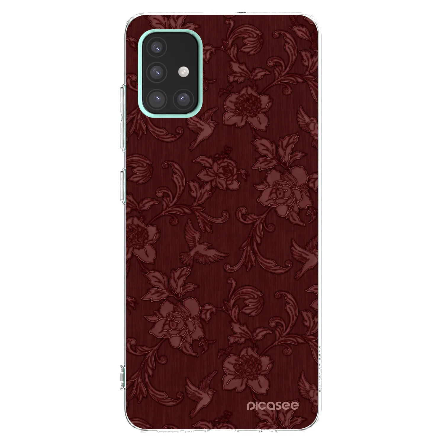Picasee silikonowe przeźroczyste etui na Samsung Galaxy A51 A515F - Red Elegance