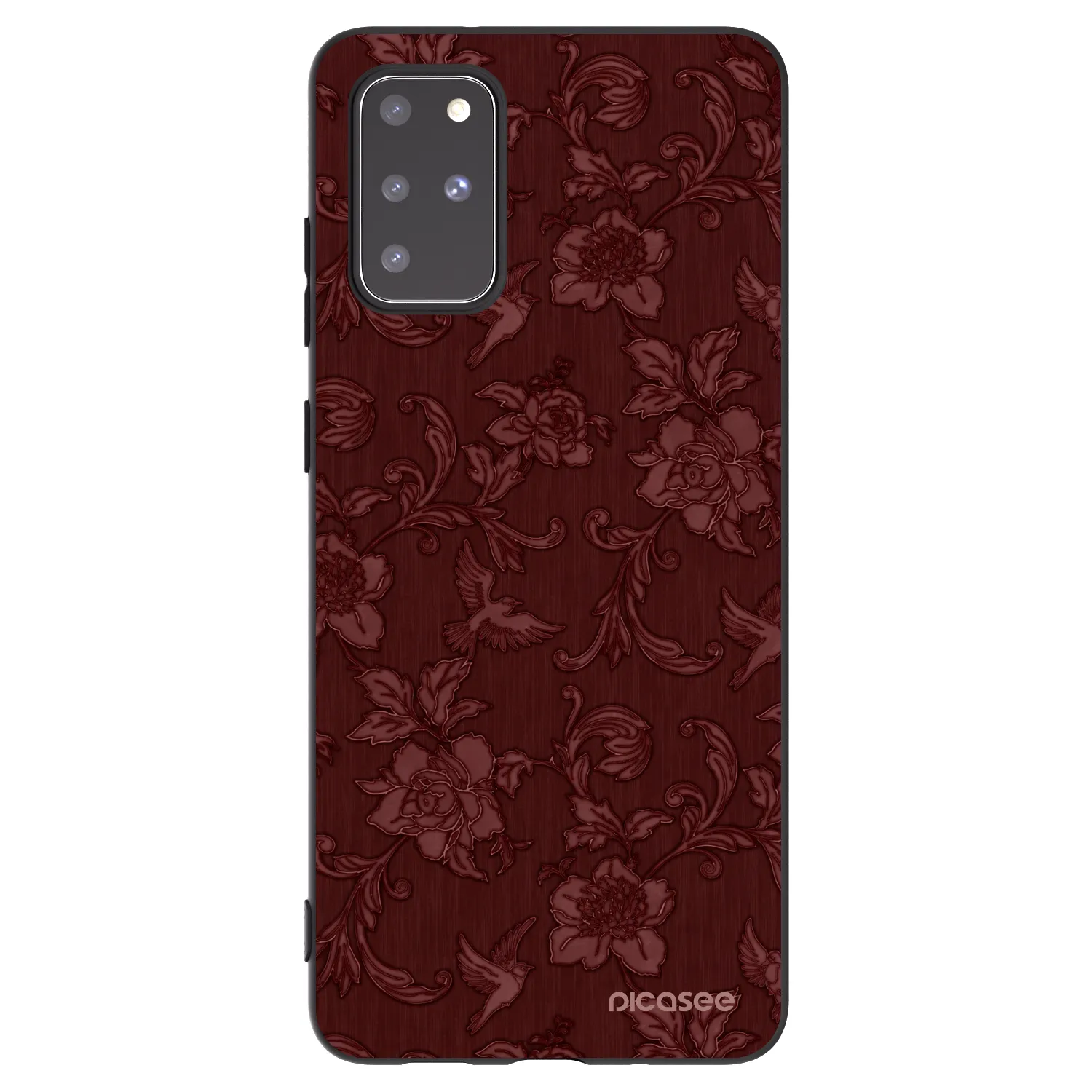 Picasee silikonowe czarne etui na Samsung Galaxy S20+ G985F - Red Elegance