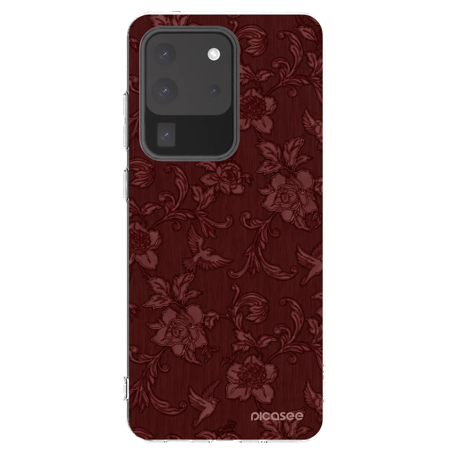 Picasee silikonowe przeźroczyste etui na Samsung Galaxy S20 Ultra 5G G988F - Red Elegance