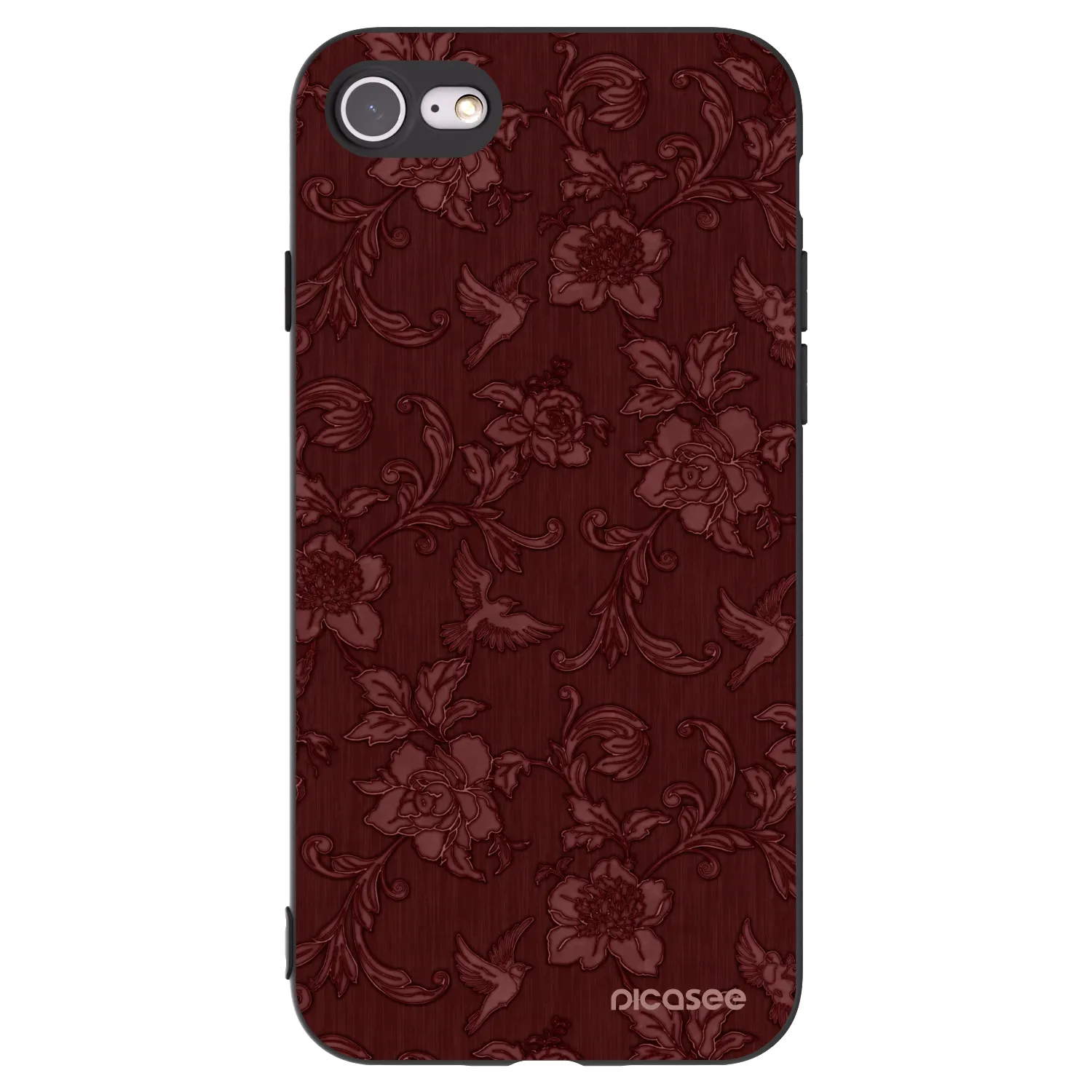 Picasee silikonowe czarne etui na Apple iPhone SE 2020 - Red Elegance