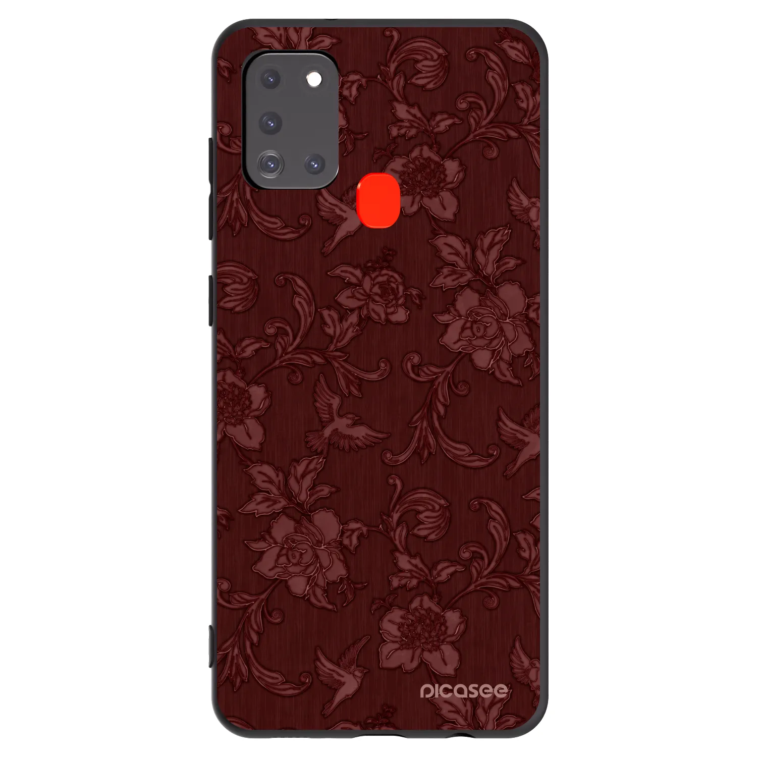 Picasee silikonowe czarne etui na Samsung Galaxy A21s - Red Elegance