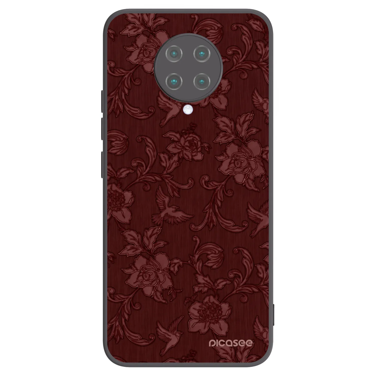 Picasee silikonowe czarne etui na Xiaomi Poco F2 Pro - Red Elegance