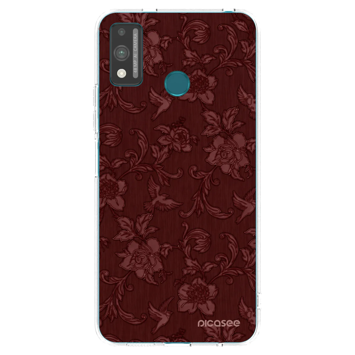 Picasee silikonowe przeźroczyste etui na Honor 9X Lite - Red Elegance