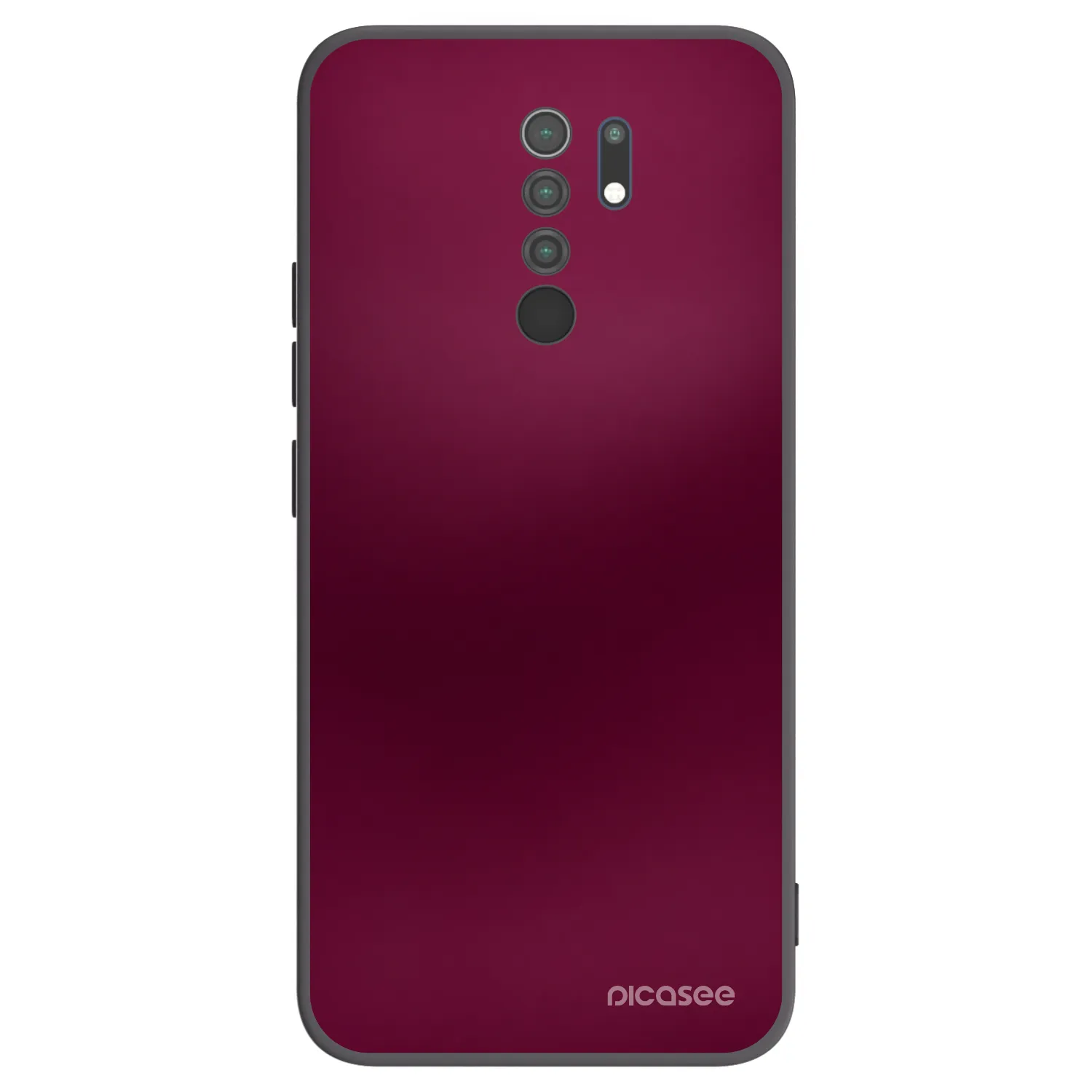 Picasee silikonowe czarne etui na Xiaomi Redmi 9 - Velvet Bordeaux
