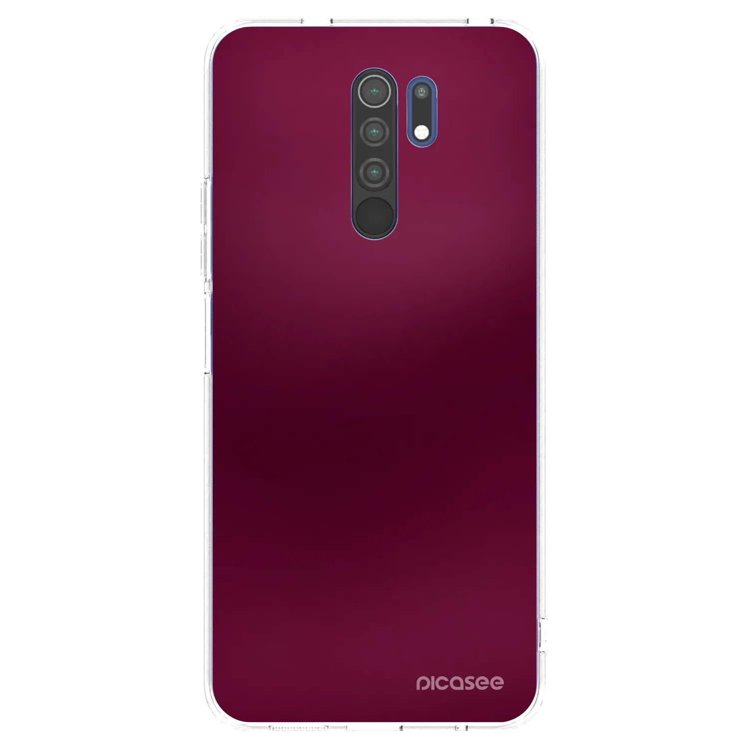 Picasee silikonowe przeźroczyste etui na Xiaomi Redmi 9 - Velvet Bordeaux