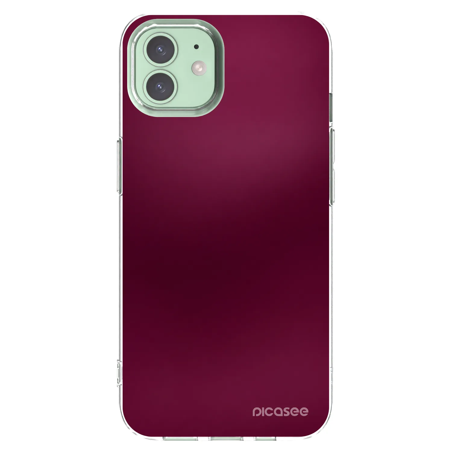 Picasee silikonowe przeźroczyste etui na Apple iPhone 12 - Velvet Bordeaux