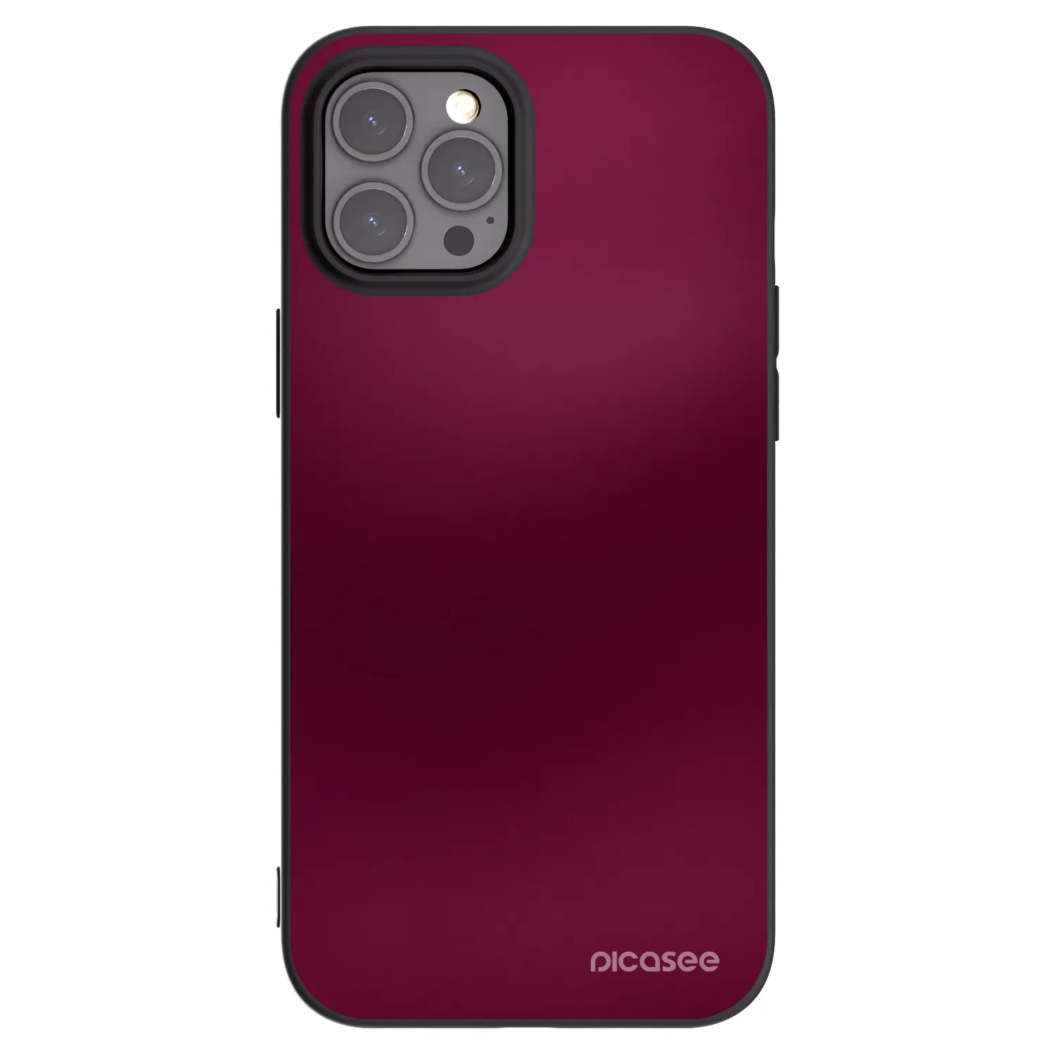 Picasee silikonowe czarne etui na Apple iPhone 12 Pro Max - Velvet Bordeaux