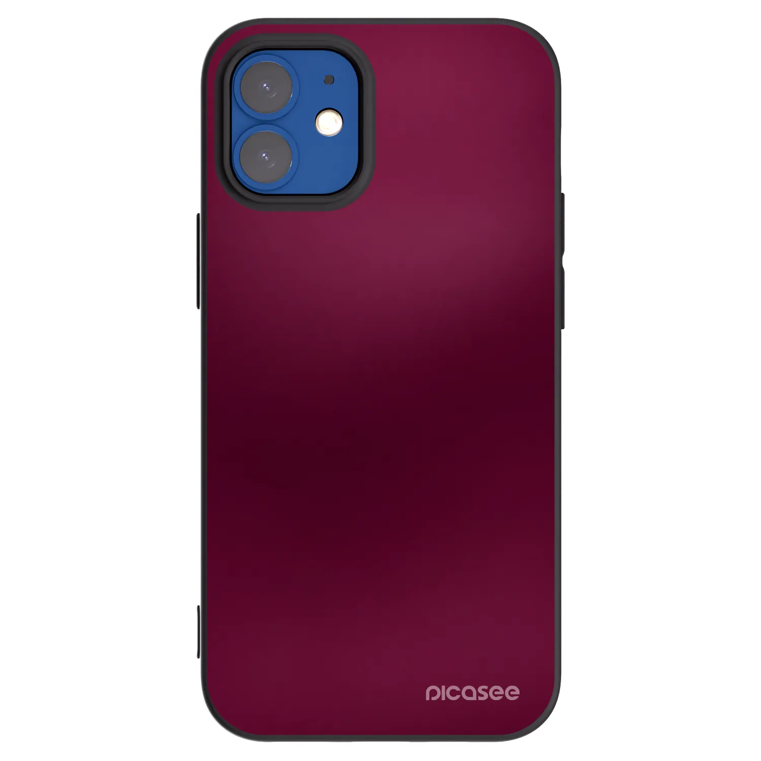Picasee silikonowe czarne etui na Apple iPhone 12 mini - Velvet Bordeaux