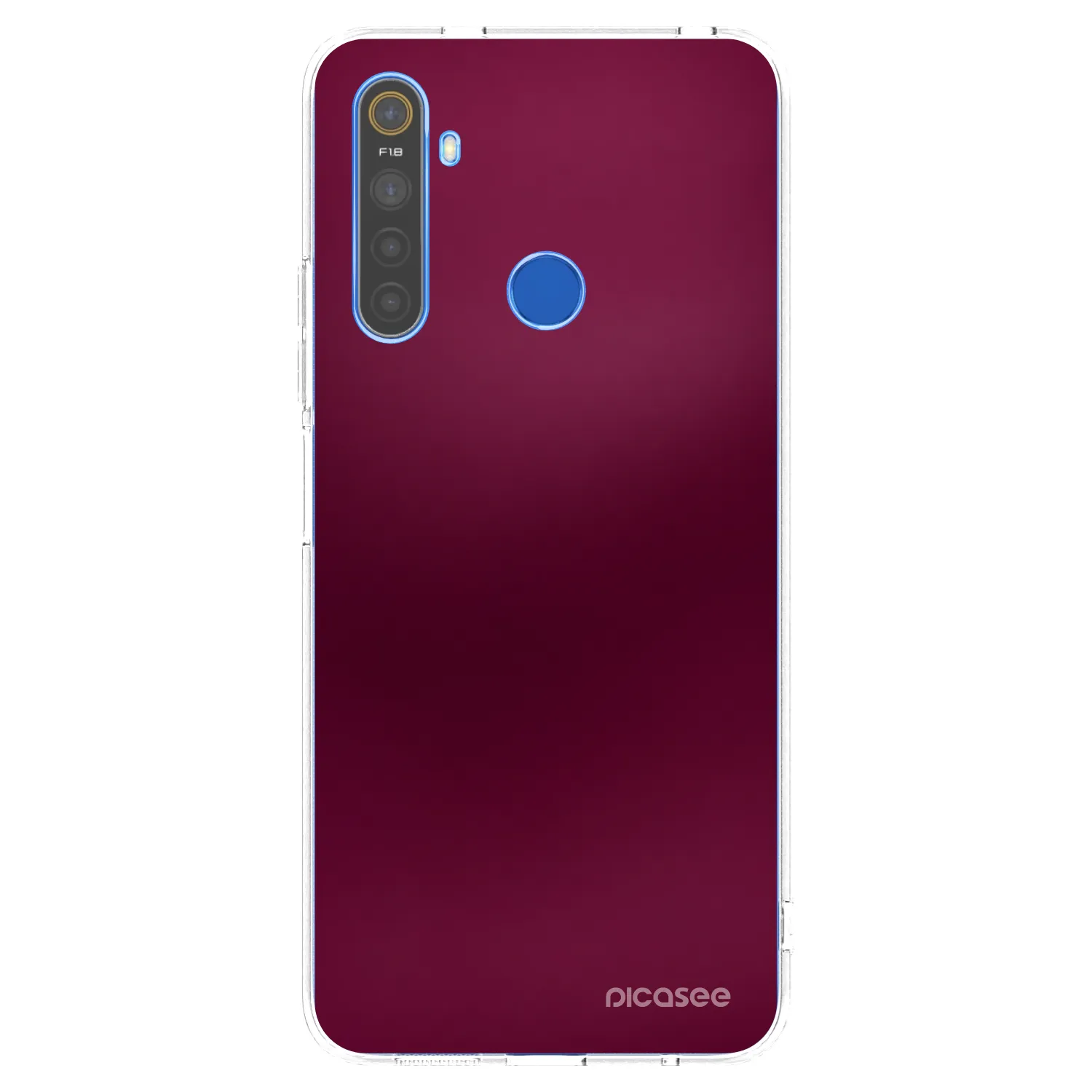 Picasee silikonowe przeźroczyste etui na Realme 5 - Velvet Bordeaux