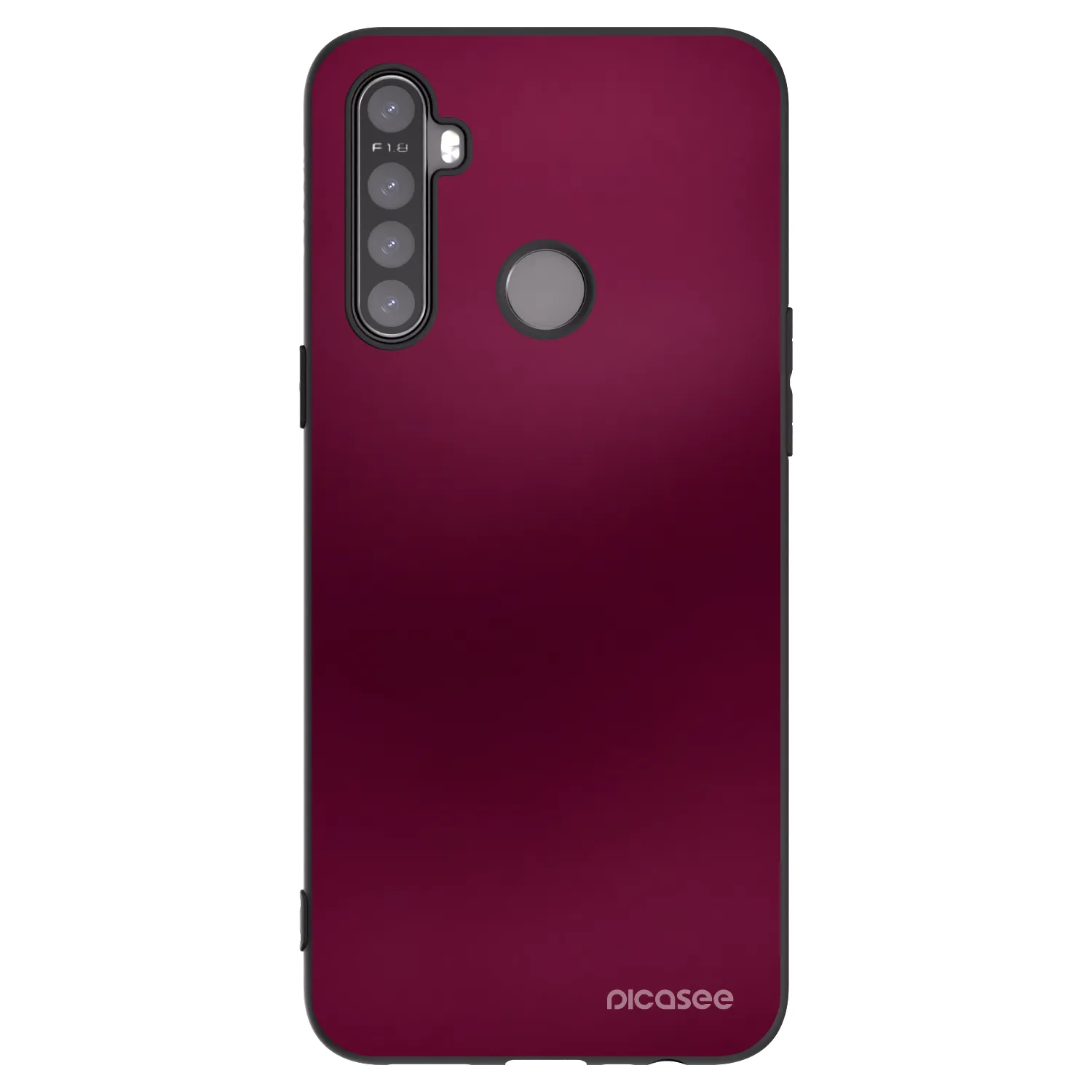 Picasee silikonowe czarne etui na Realme 5 - Velvet Bordeaux