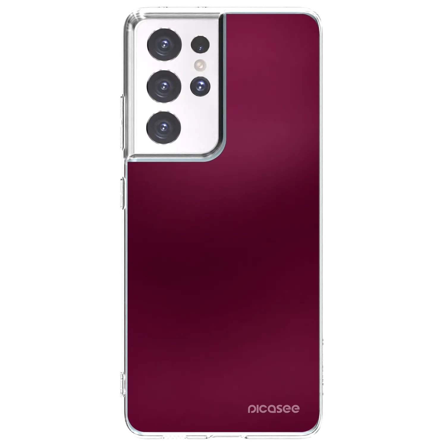 Picasee silikonowe przeźroczyste etui na Samsung Galaxy S21 Ultra 5G G998B - Velvet Bordeaux