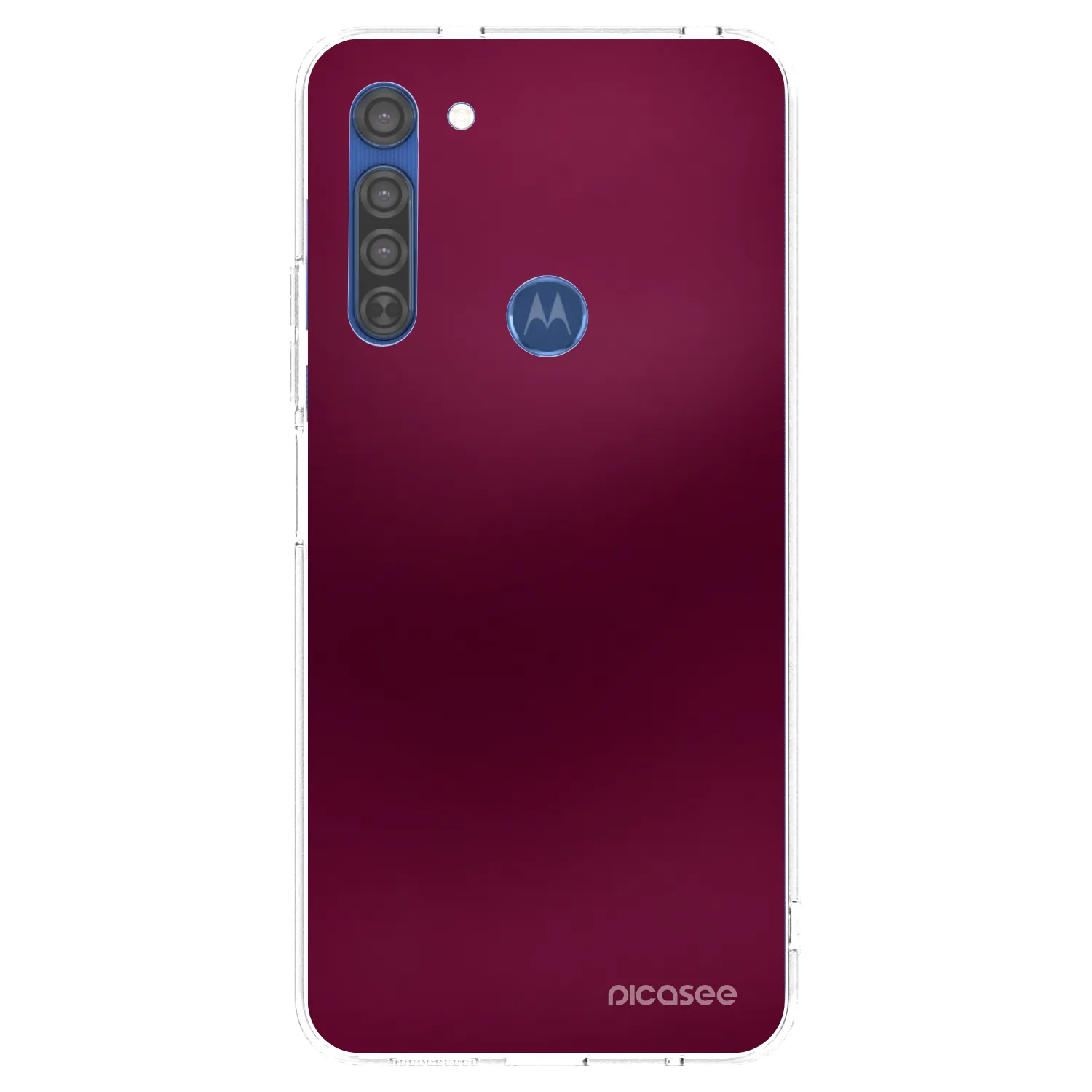Picasee silikonowe przeźroczyste etui na Motorola Moto G8 - Velvet Bordeaux
