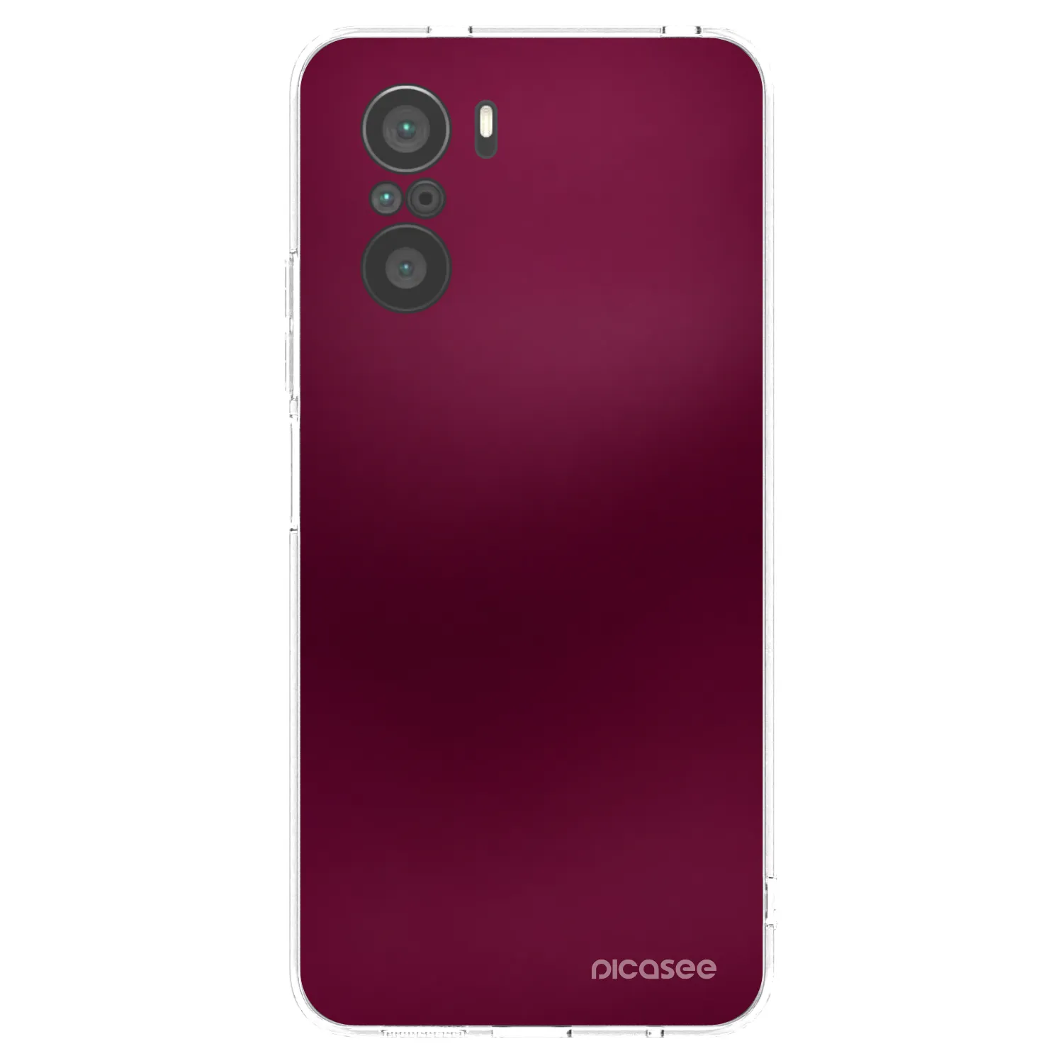 Picasee silikonowe przeźroczyste etui na Xiaomi Poco F3 - Velvet Bordeaux