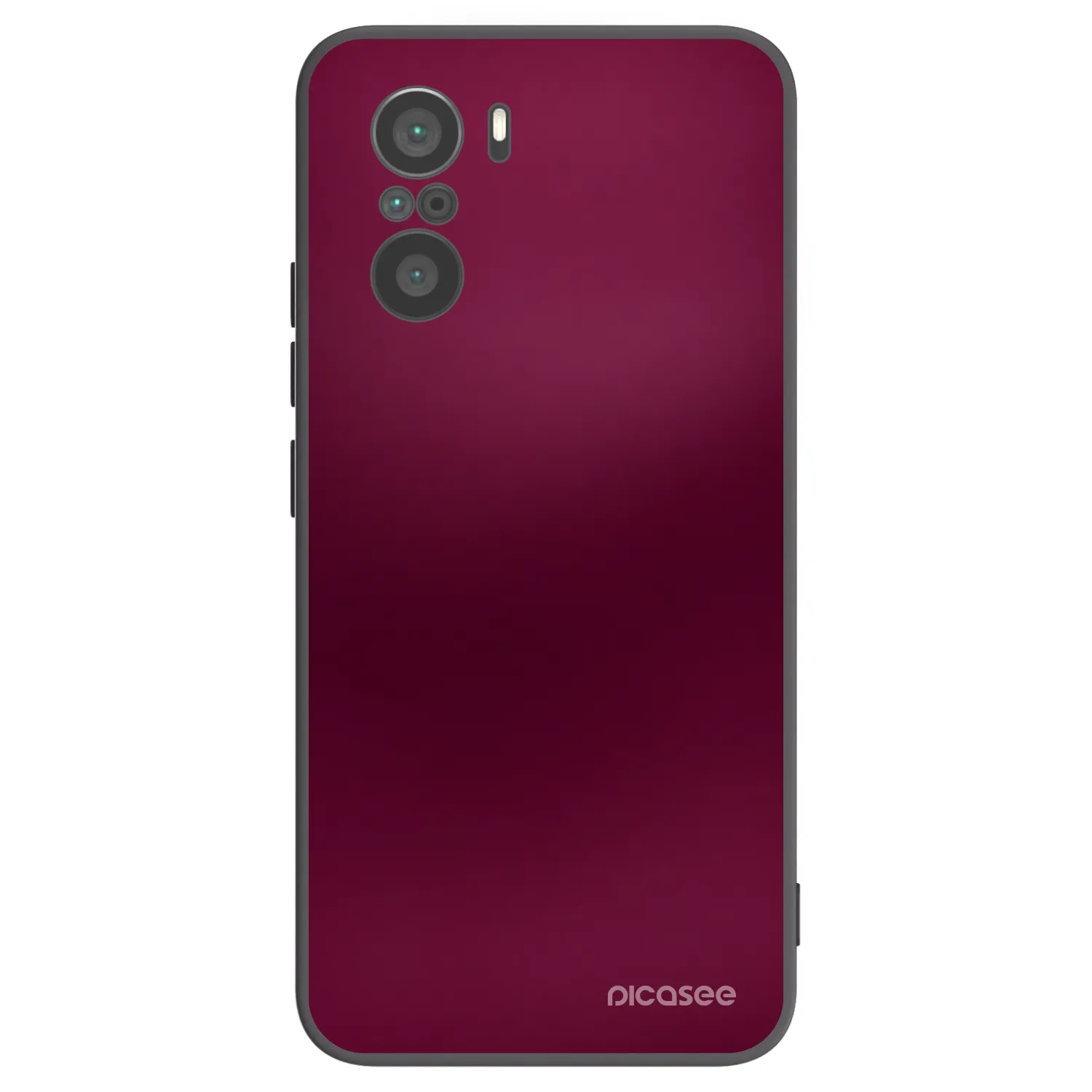 Picasee silikonowe czarne etui na Xiaomi Poco F3 - Velvet Bordeaux