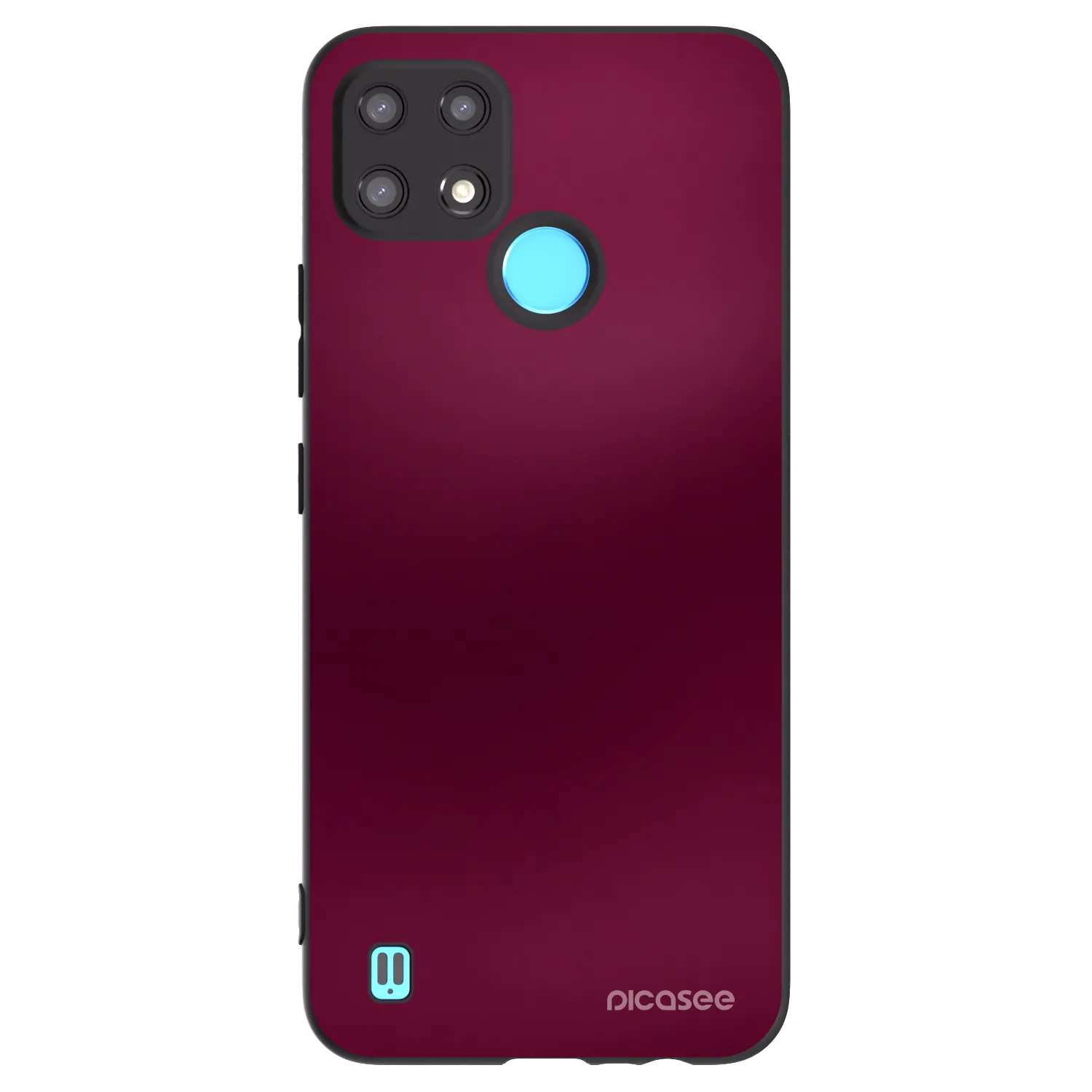 Picasee silikonowe czarne etui na Realme C21 - Velvet Bordeaux