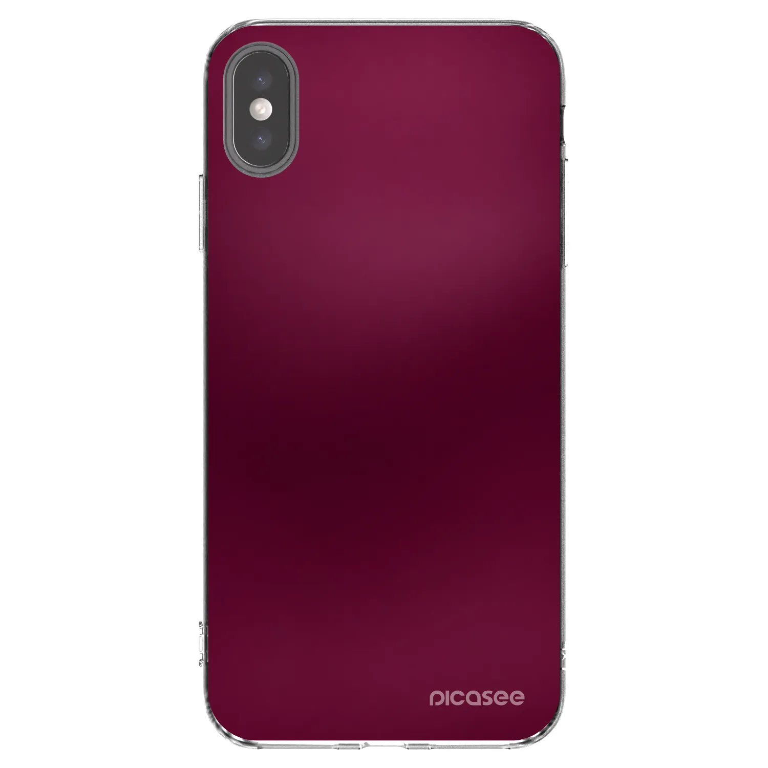 Picasee silikonowe przeźroczyste etui na Apple iPhone XS Max - Velvet Bordeaux
