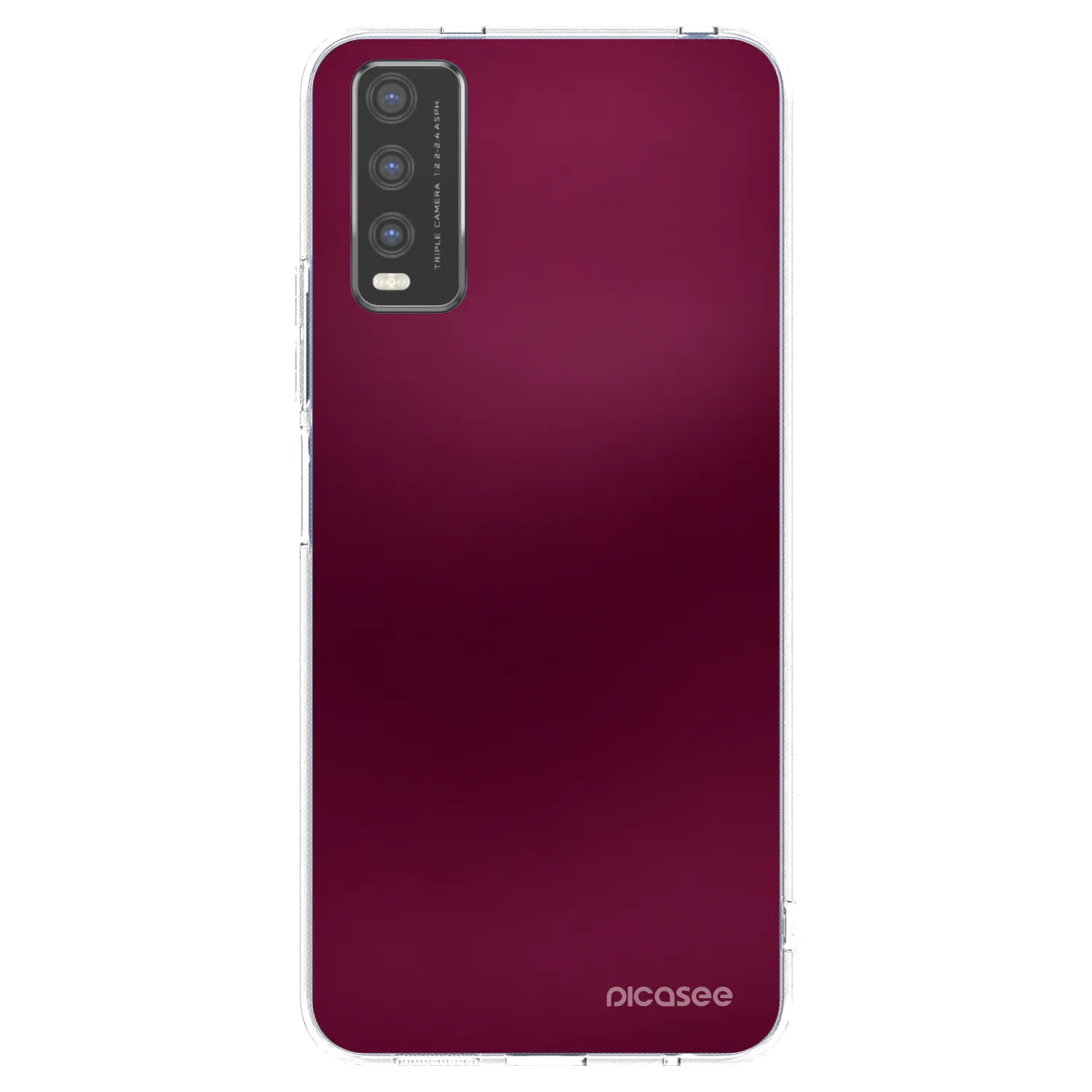 Picasee silikonowe przeźroczyste etui na Vivo Y20s - Velvet Bordeaux