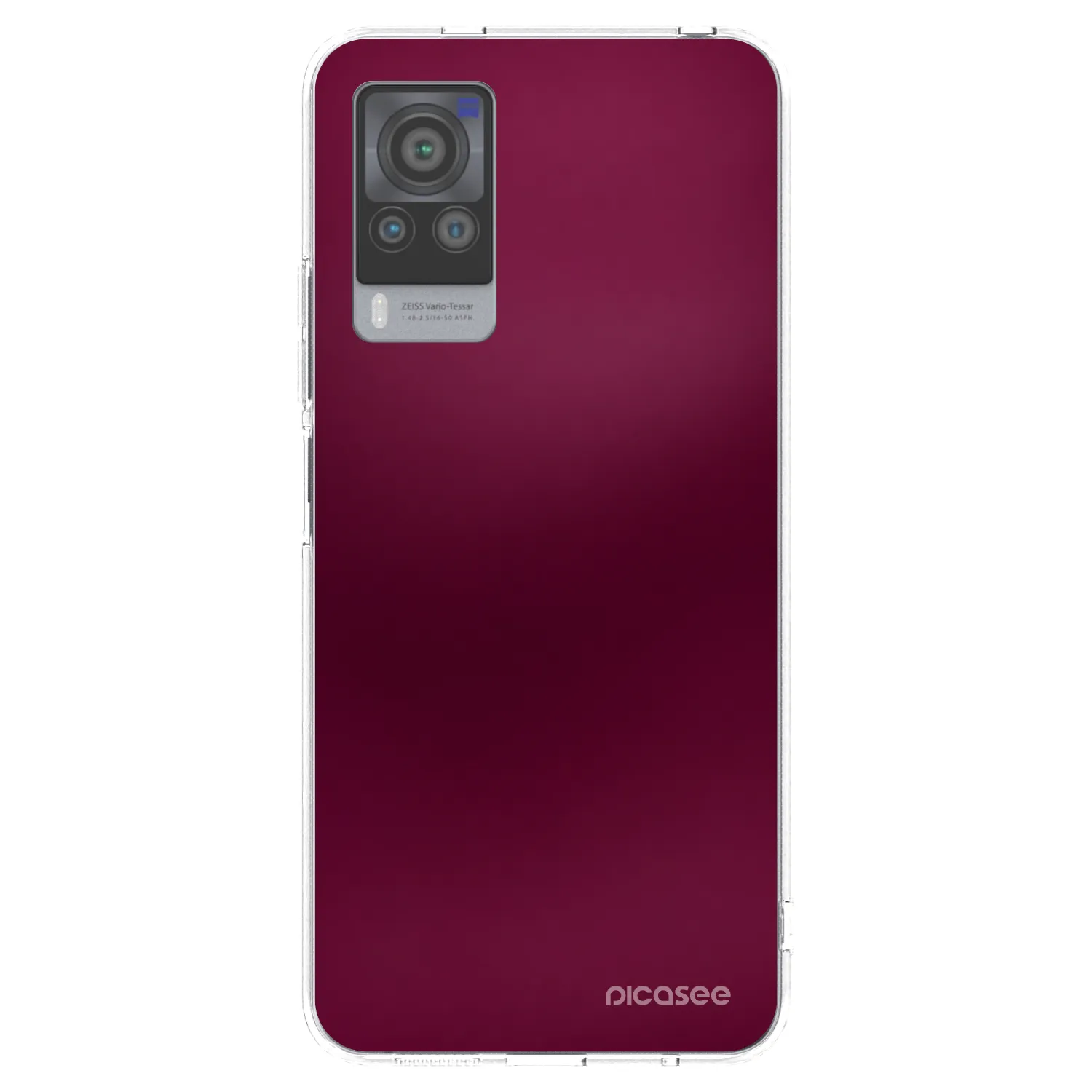 Picasee silikonowe przeźroczyste etui na Vivo X60 Pro 5G - Velvet Bordeaux