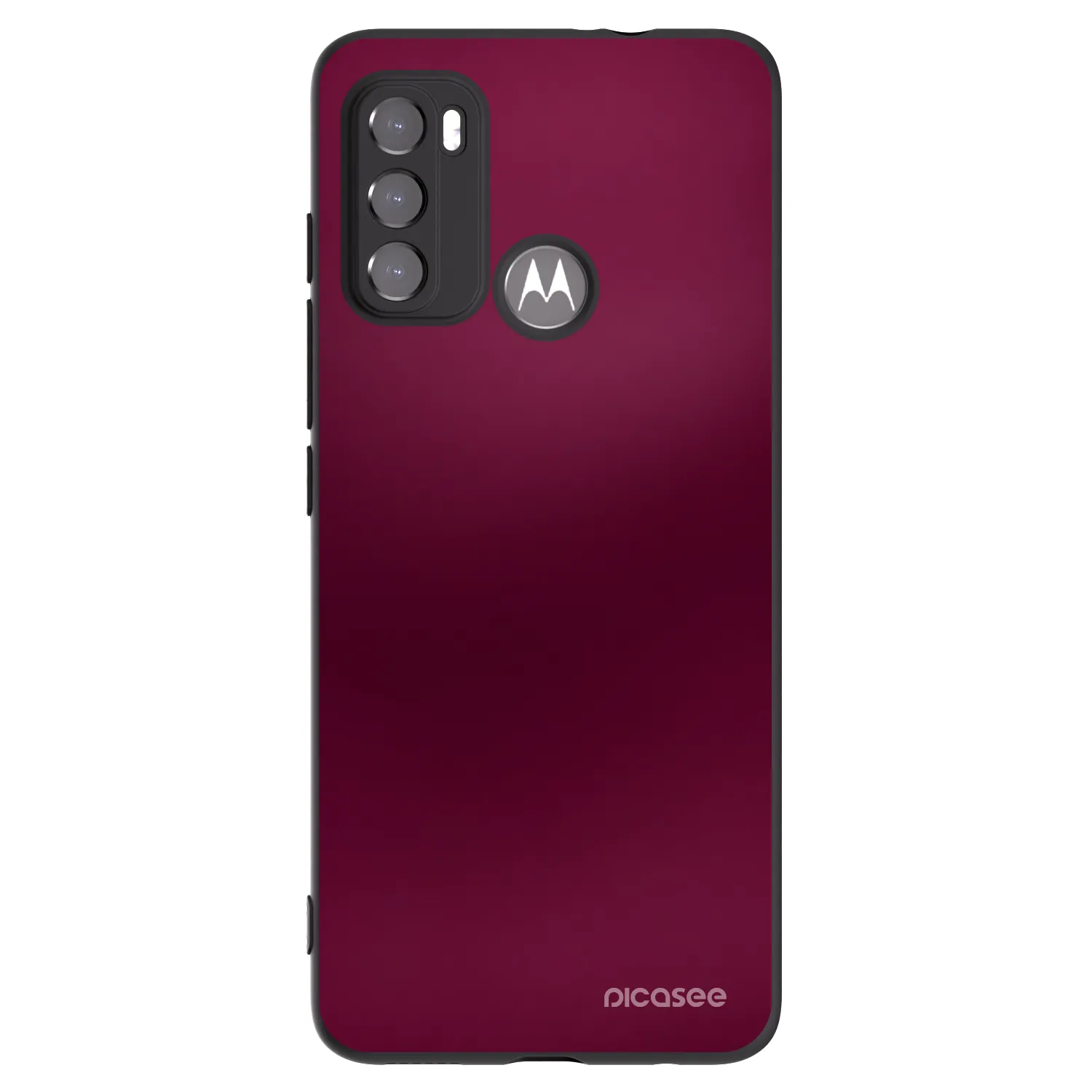 Picasee silikonowe czarne etui na Motorola Moto G60 - Velvet Bordeaux