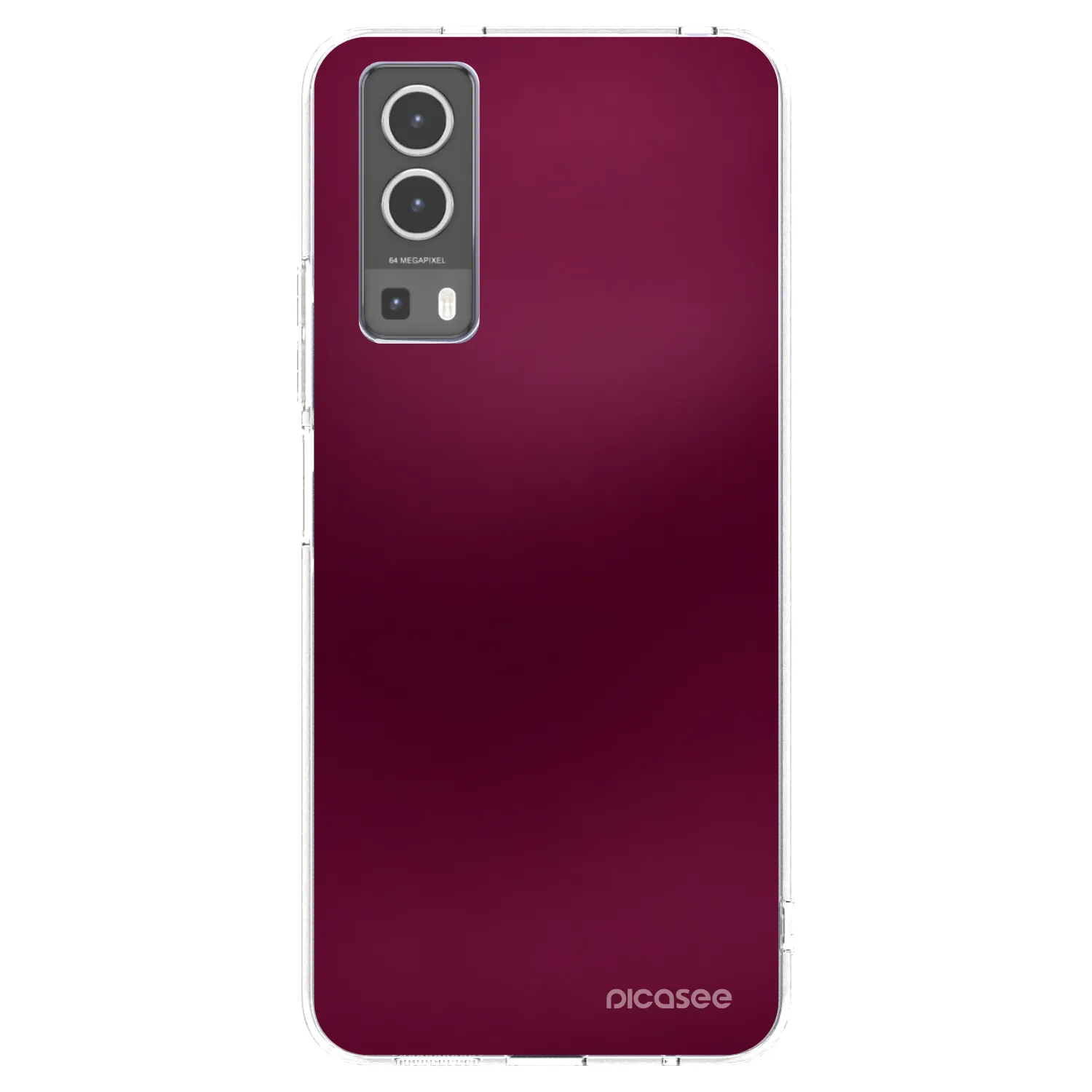 Picasee silikonowe przeźroczyste etui na Vivo Y72 5G - Velvet Bordeaux