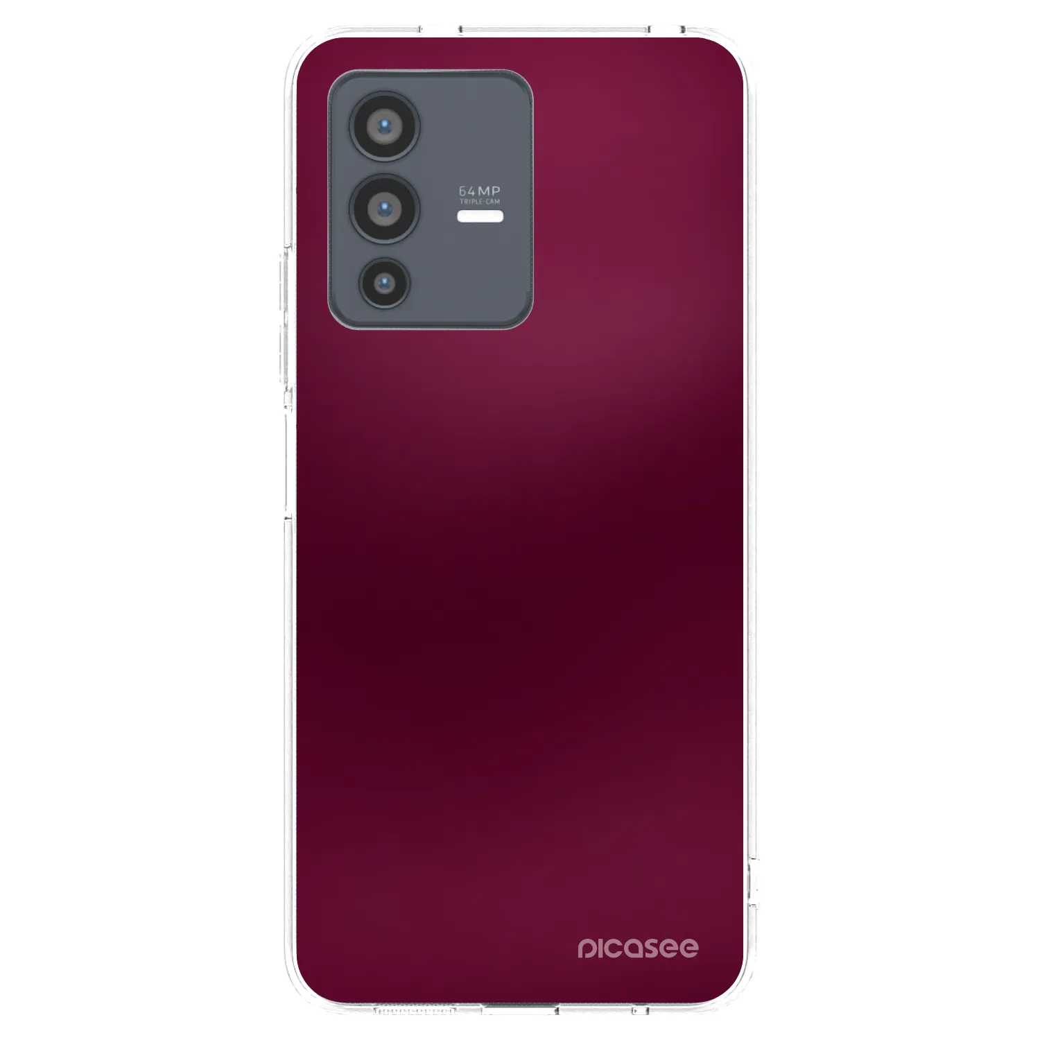 Picasee silikonowe przeźroczyste etui na Vivo V23 5G - Velvet Bordeaux