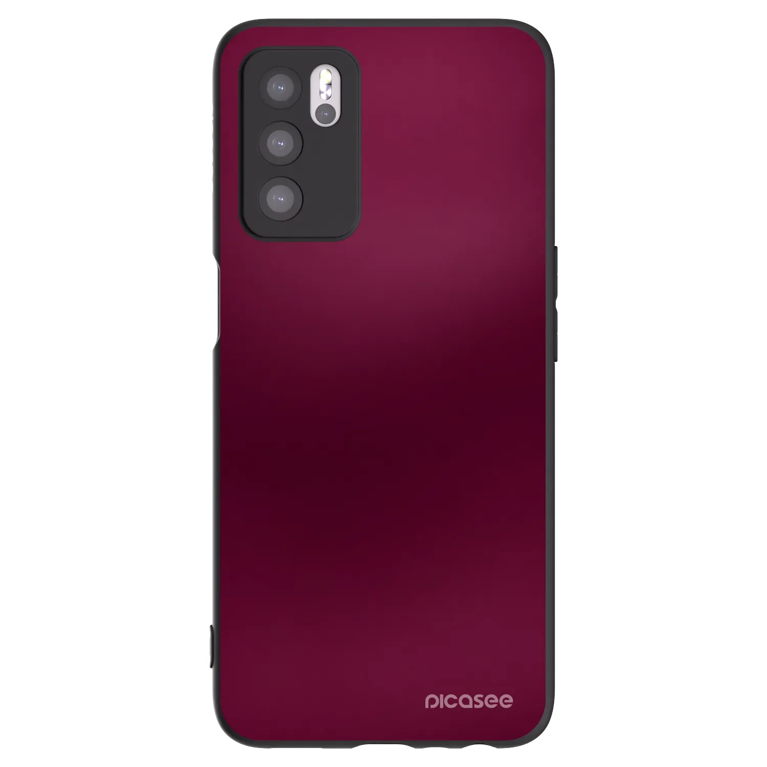 Picasee silikonowe czarne etui na OPPO A16s - Velvet Bordeaux