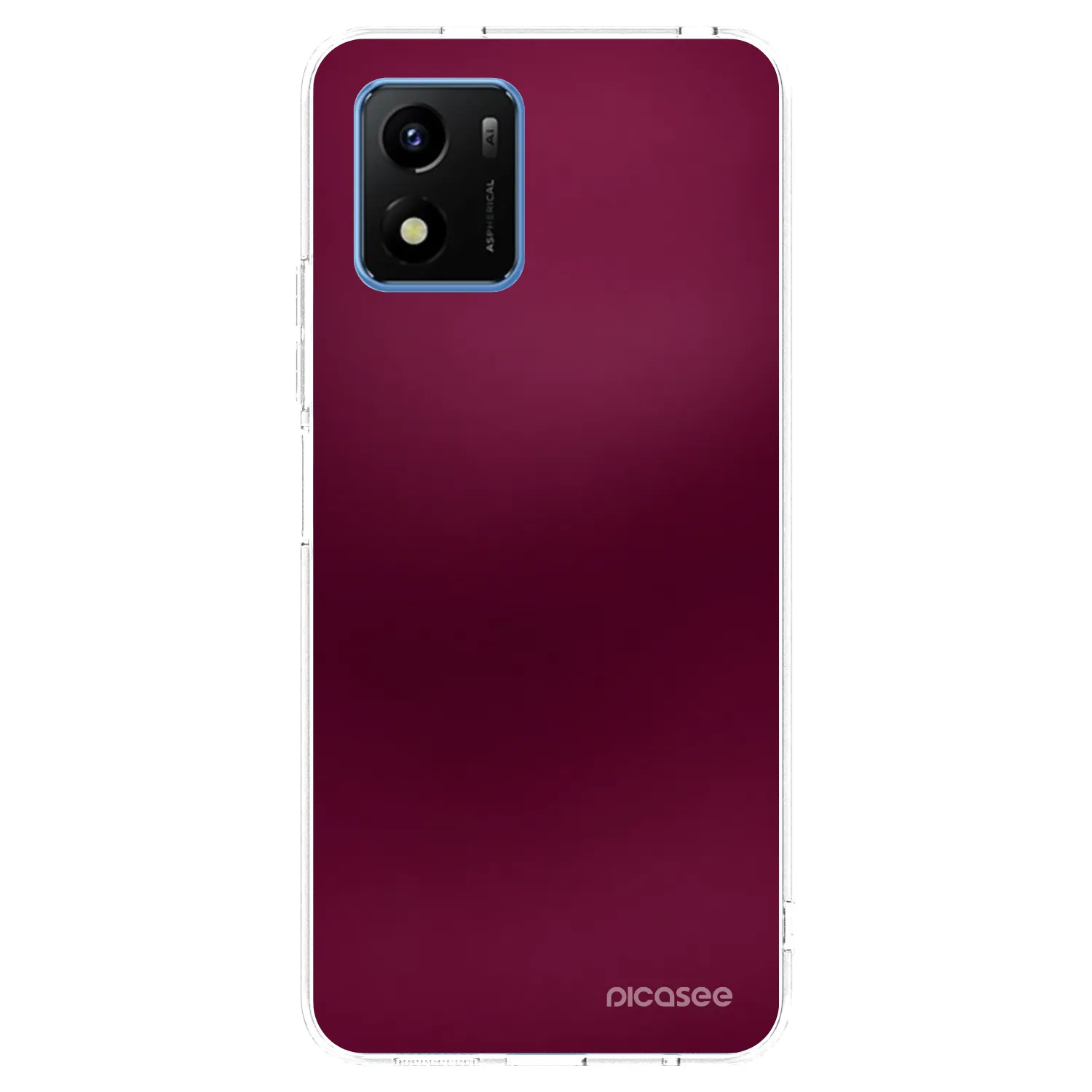 Picasee silikonowe przeźroczyste etui na Vivo Y01 - Velvet Bordeaux