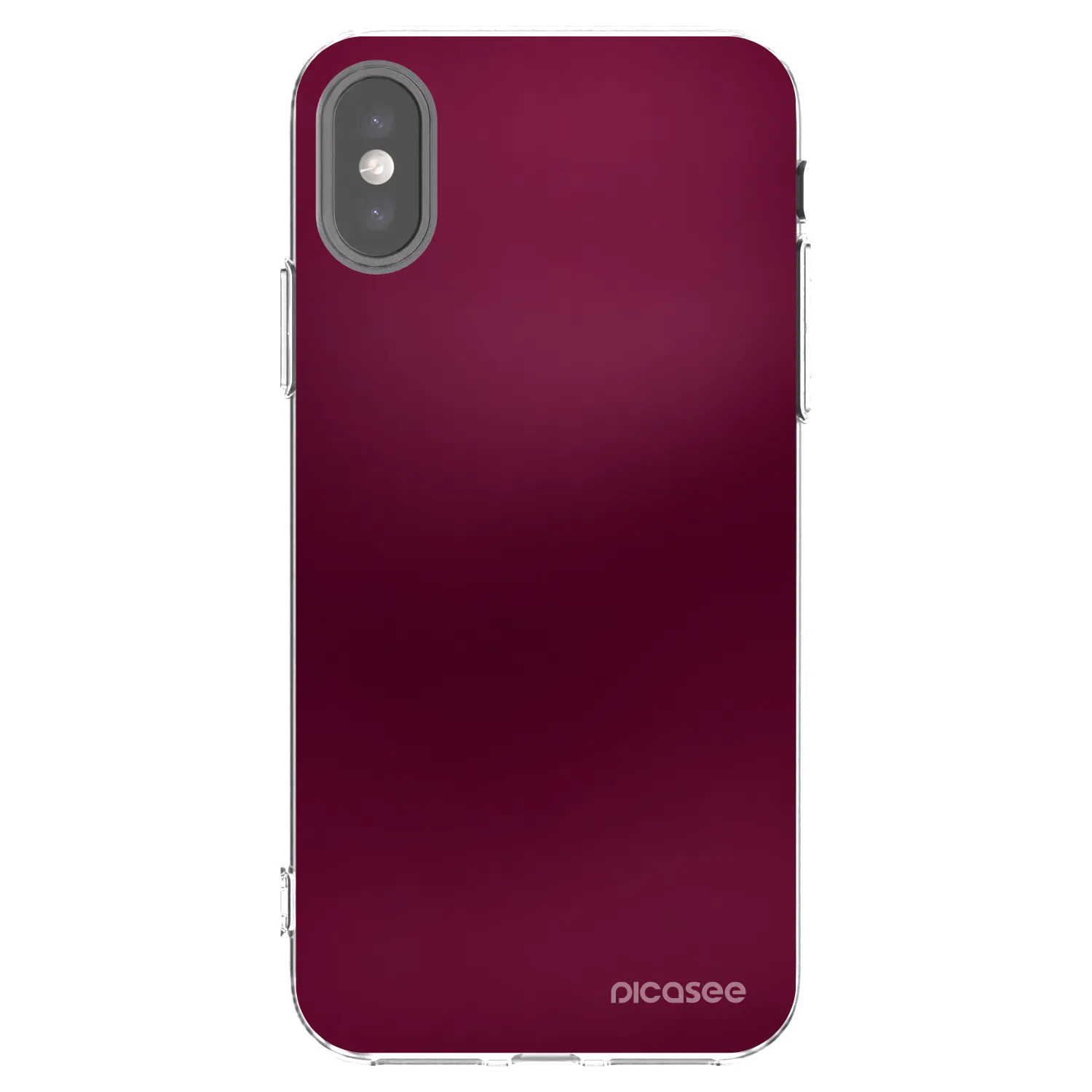Picasee silikonowe przeźroczyste etui na Apple iPhone X/XS - Velvet Bordeaux