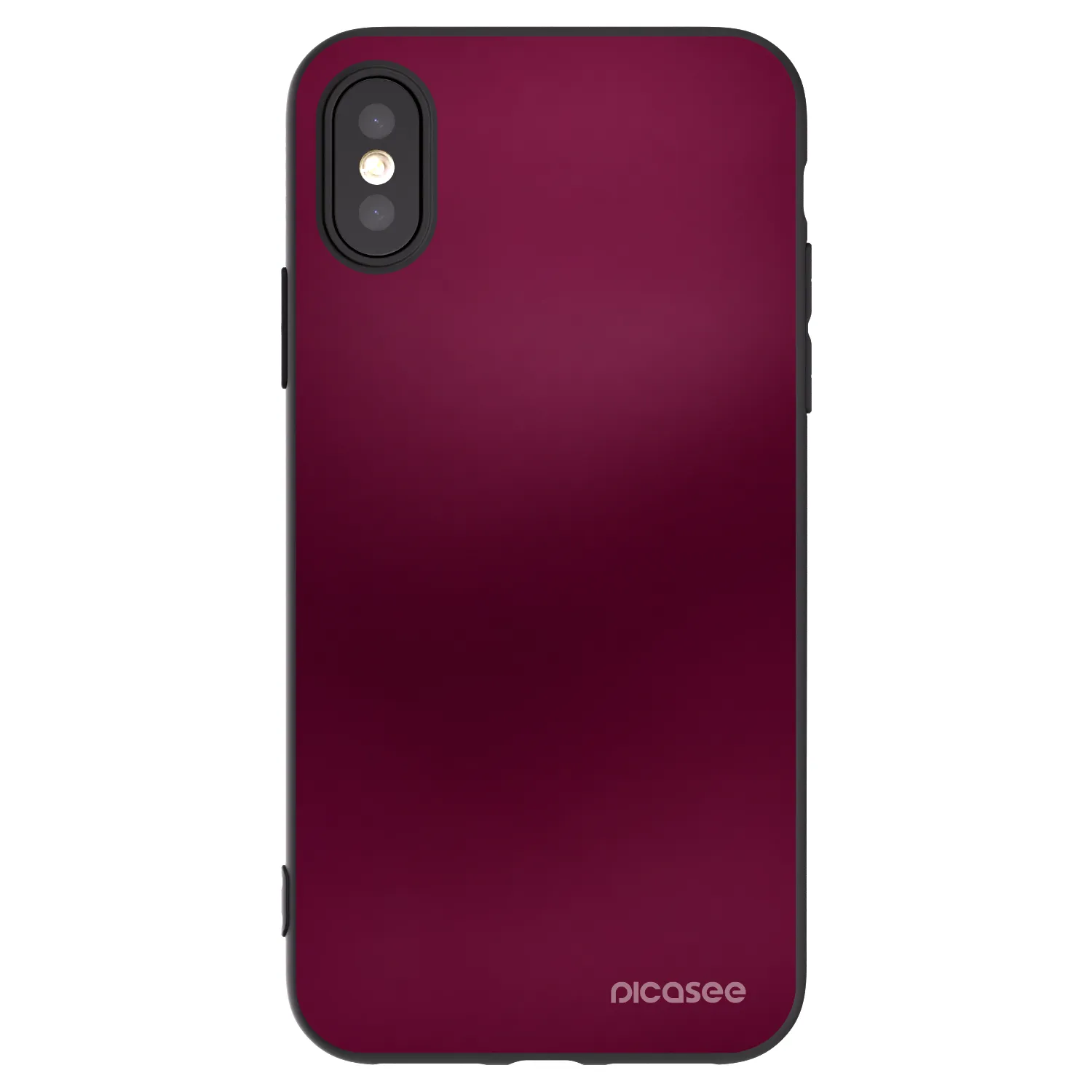 Picasee silikonowe czarne etui na Apple iPhone X/XS - Velvet Bordeaux