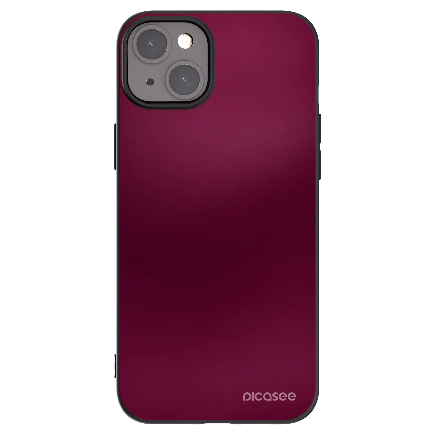 Picasee silikonowe czarne etui na Apple iPhone 15 Plus - Velvet Bordeaux