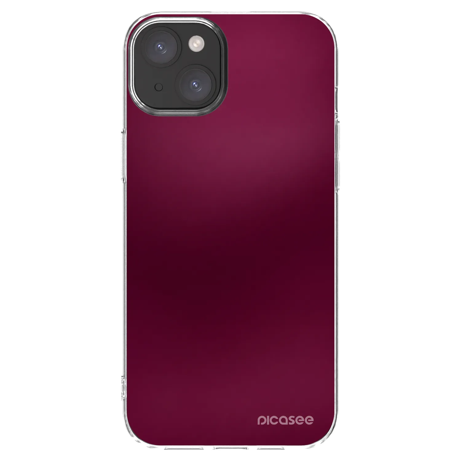 Picasee silikonowe przeźroczyste etui na Apple iPhone 15 Plus - Velvet Bordeaux