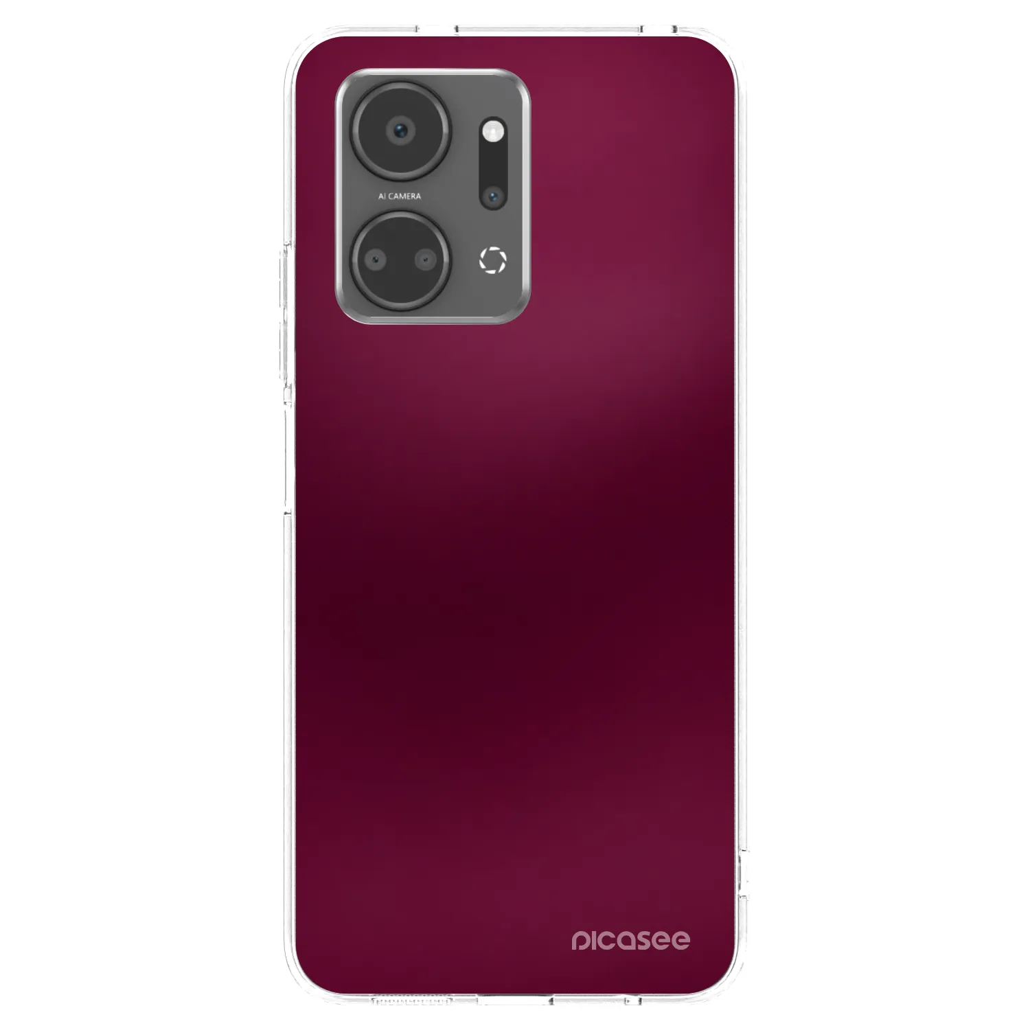 Picasee silikonowe przeźroczyste etui na Honor X7a - Velvet Bordeaux