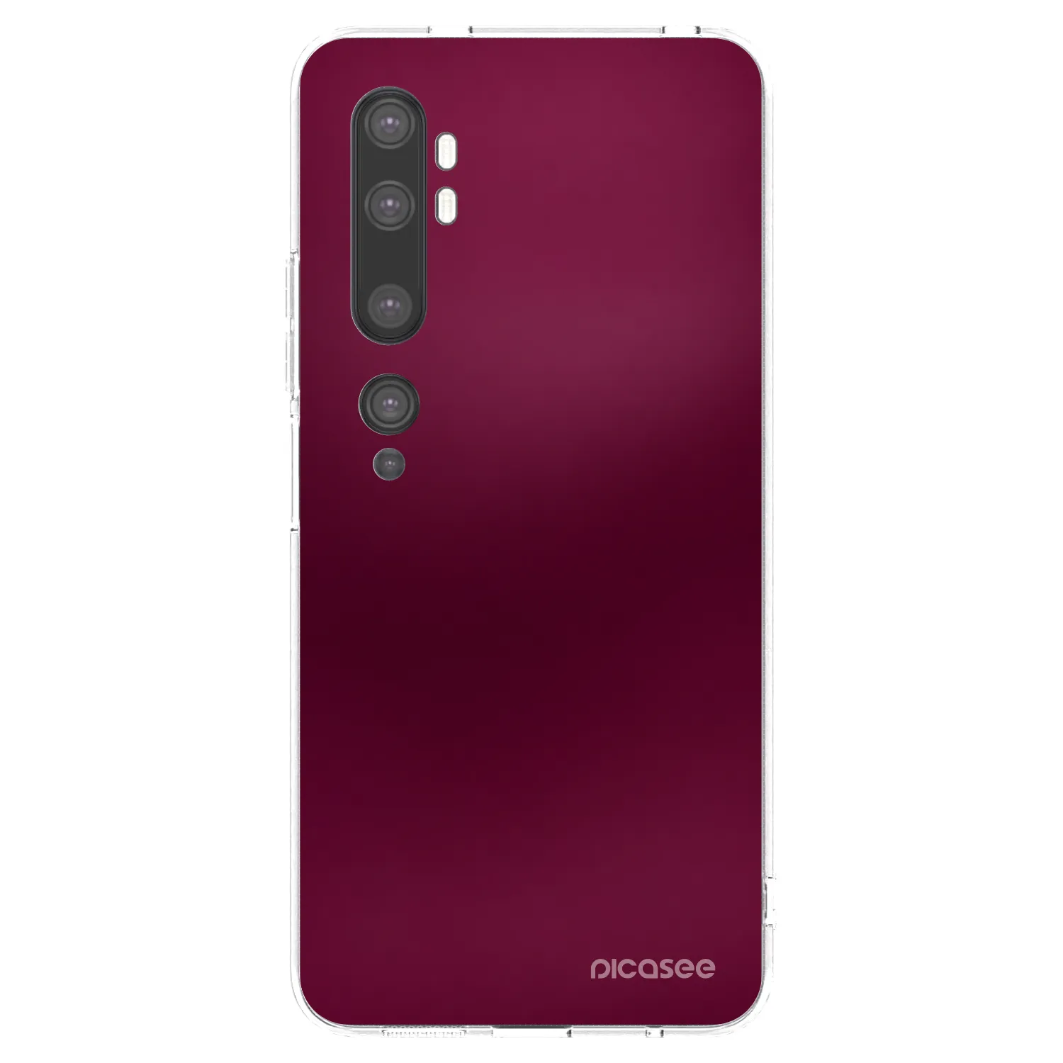 Picasee silikonowe przeźroczyste etui na Xiaomi Mi Note 10 (Pro) - Velvet Bordeaux