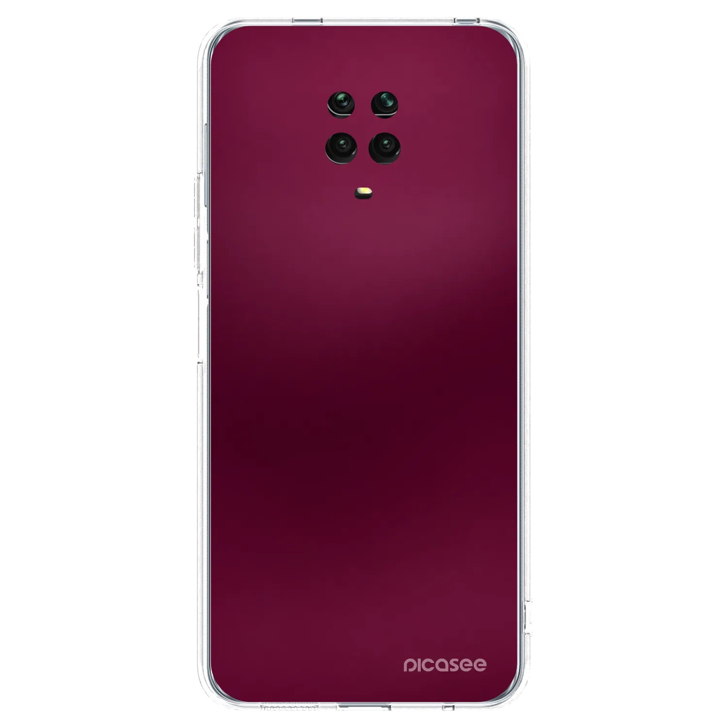 Picasee silikonowe przeźroczyste etui na Xiaomi Redmi Note 9 Pro - Velvet Bordeaux